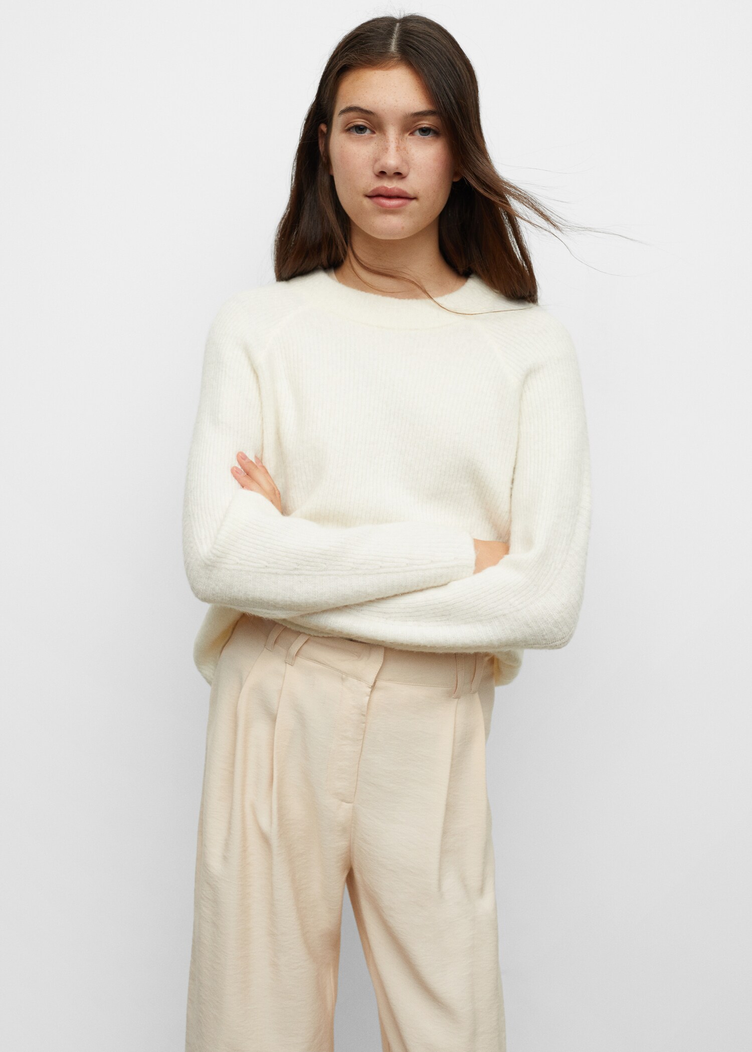 Pantalon palazzo à pinces - Plan moyen