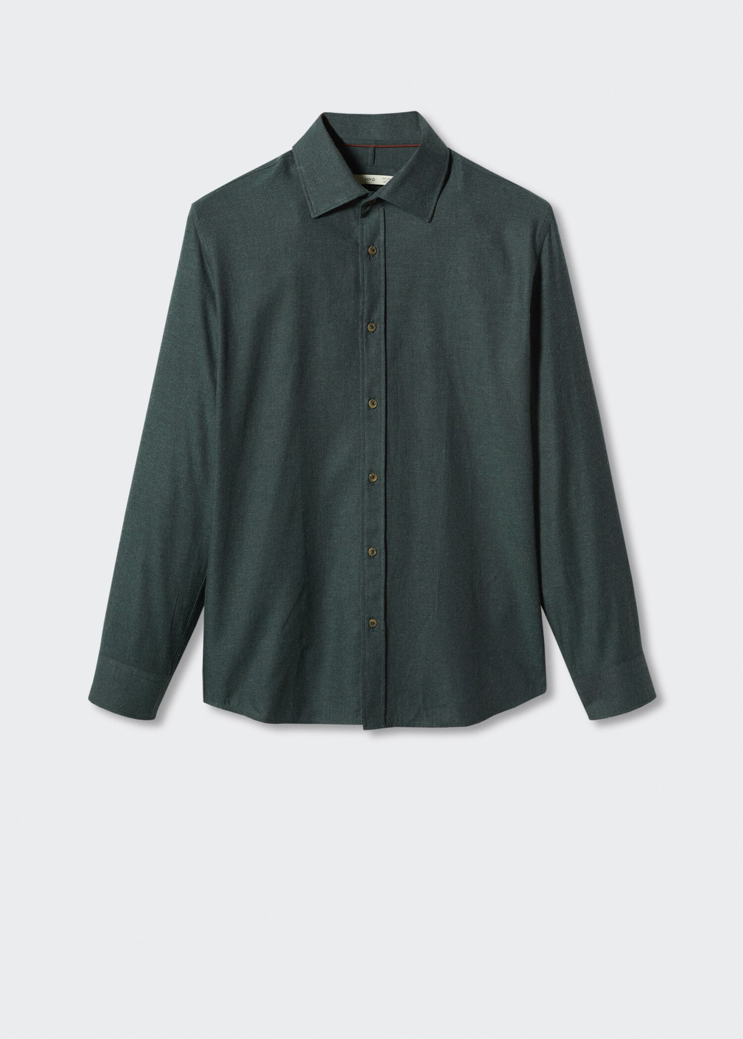 Slim-fit textured cotton shirt - Article without model