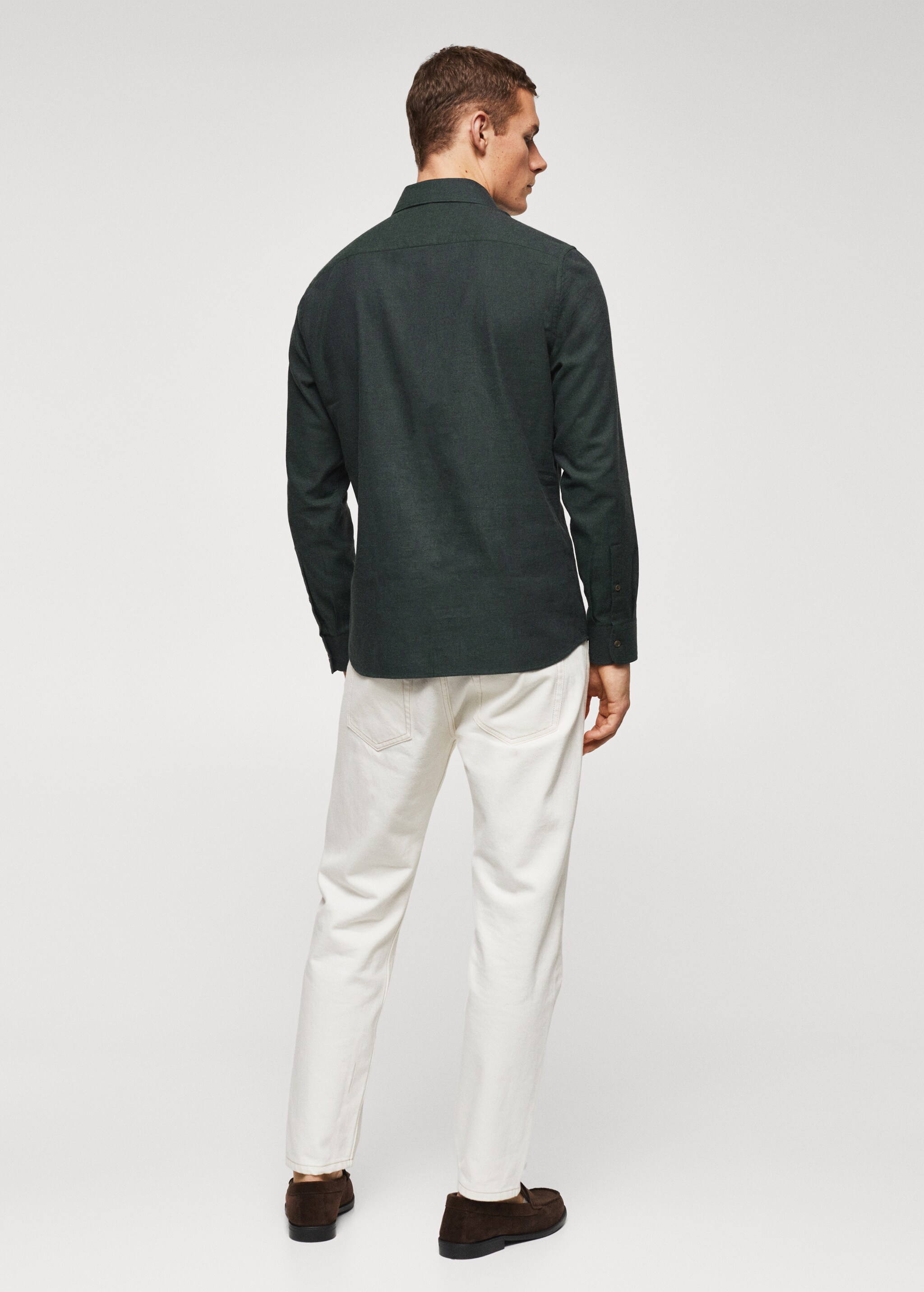 Slim-fit textured cotton shirt - Reverse of the article