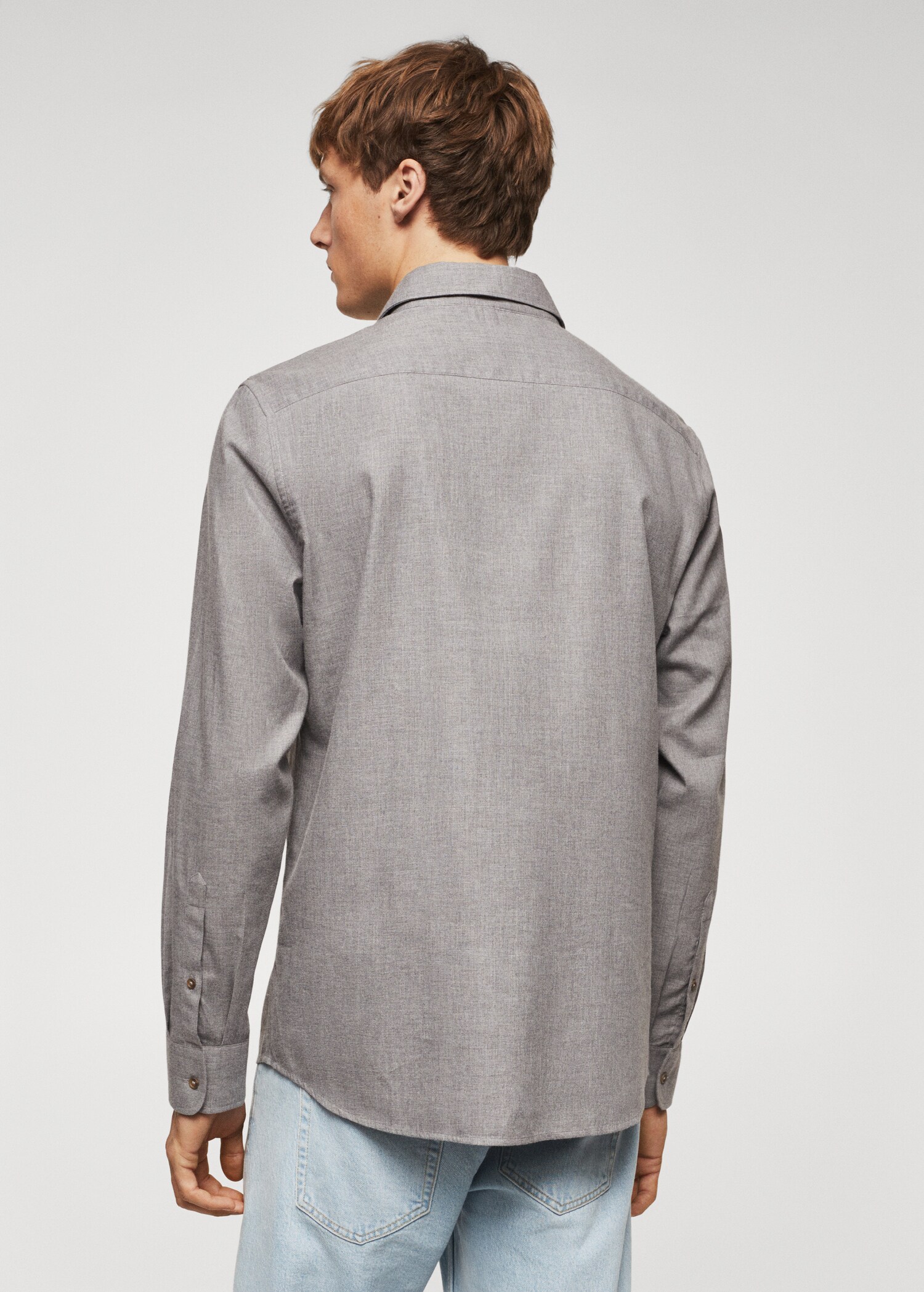 Texturiertes Slim Fit-Hemd aus Baumwolle - Rückseite des Artikels