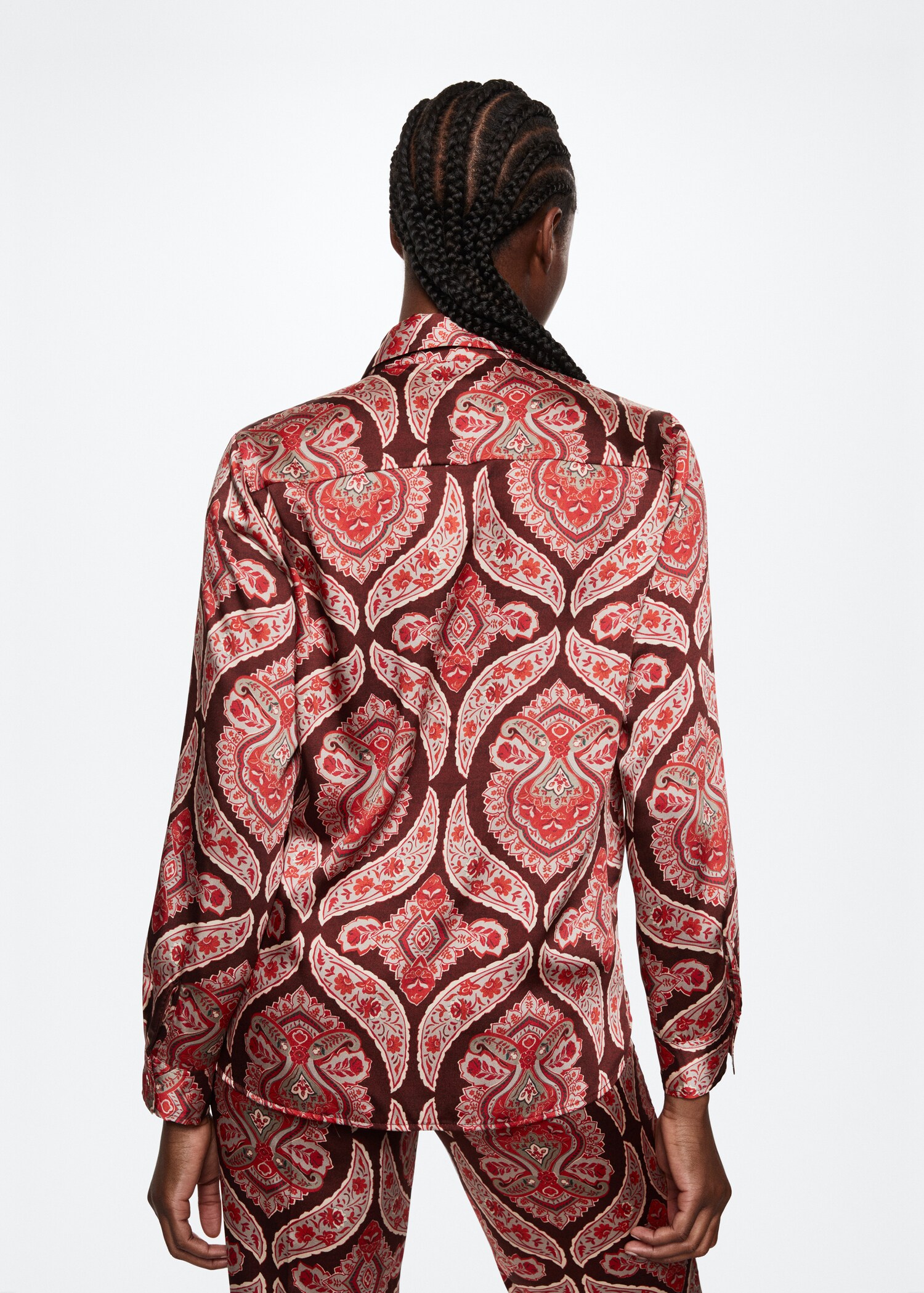 Camisa setinada estampada - Revers de l'article