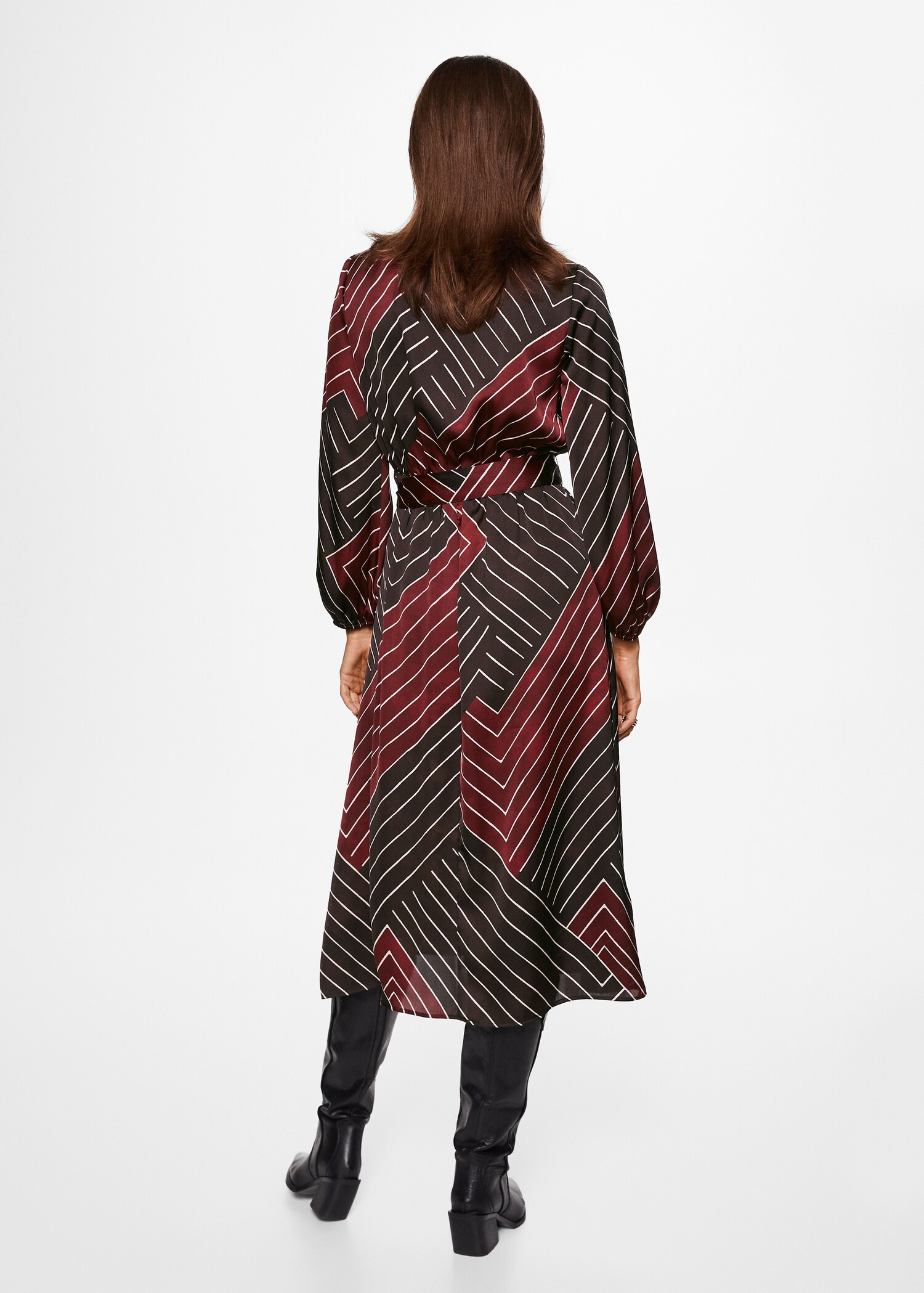 Bedrucktes Retro-Kleid - Rückseite des Artikels