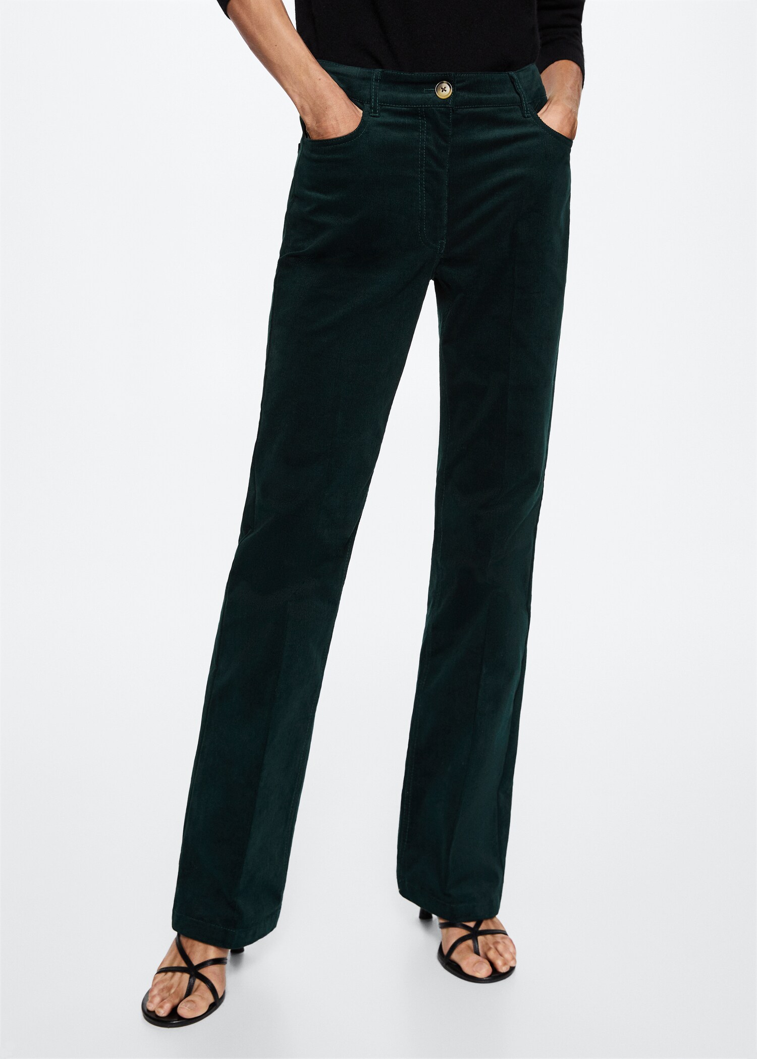 Flared corduroy trousers - Medium plane