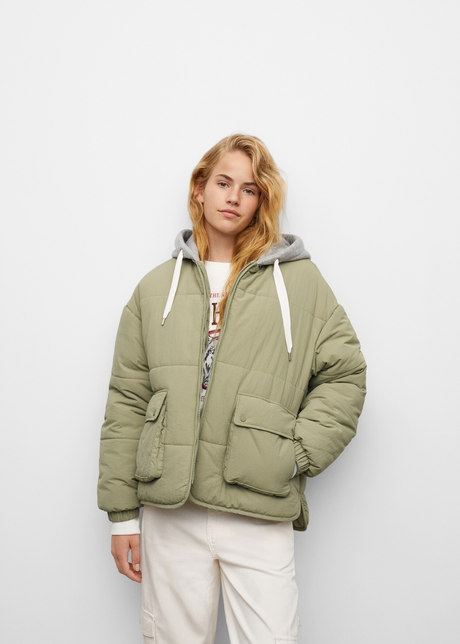 Hood quilted coat - Medium plane
