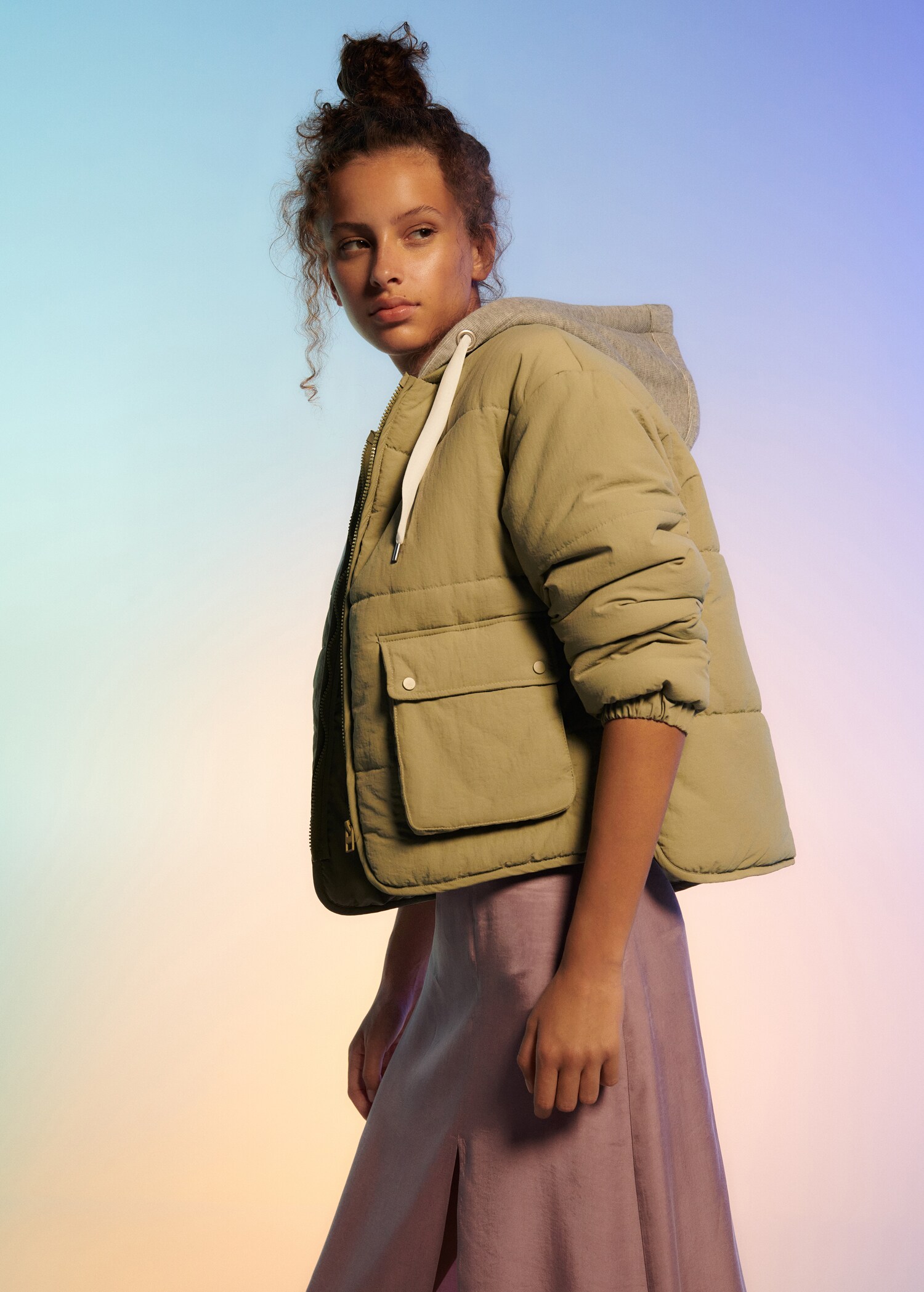 Hood quilted coat - Details of the article 5