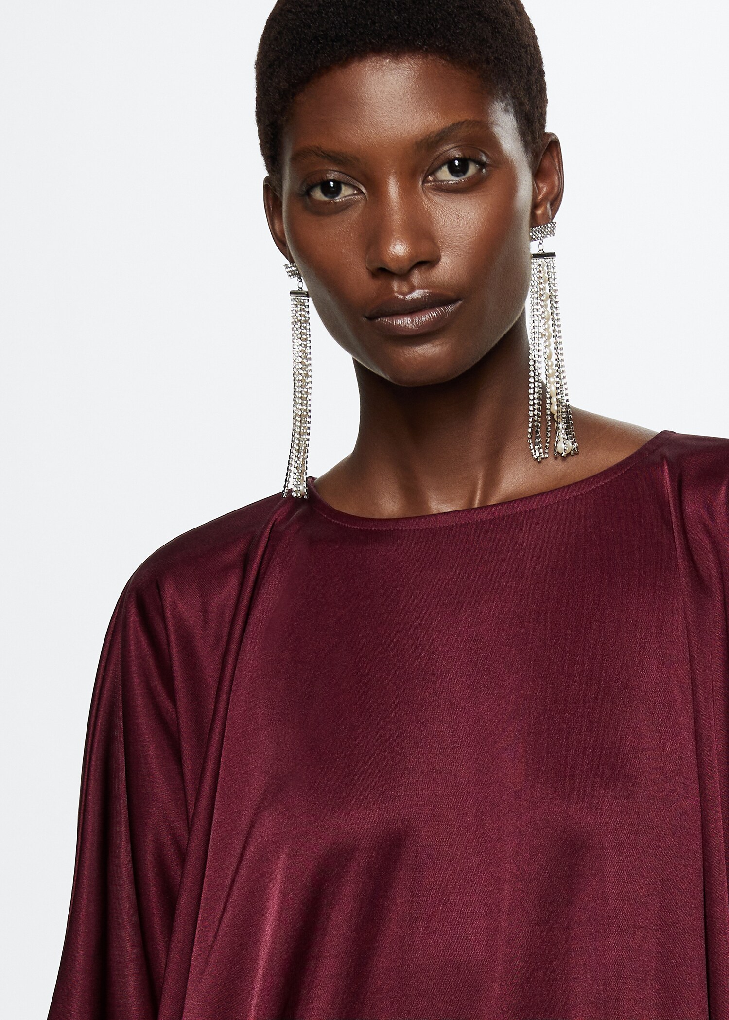 Flowy satin dress - Details of the article 1