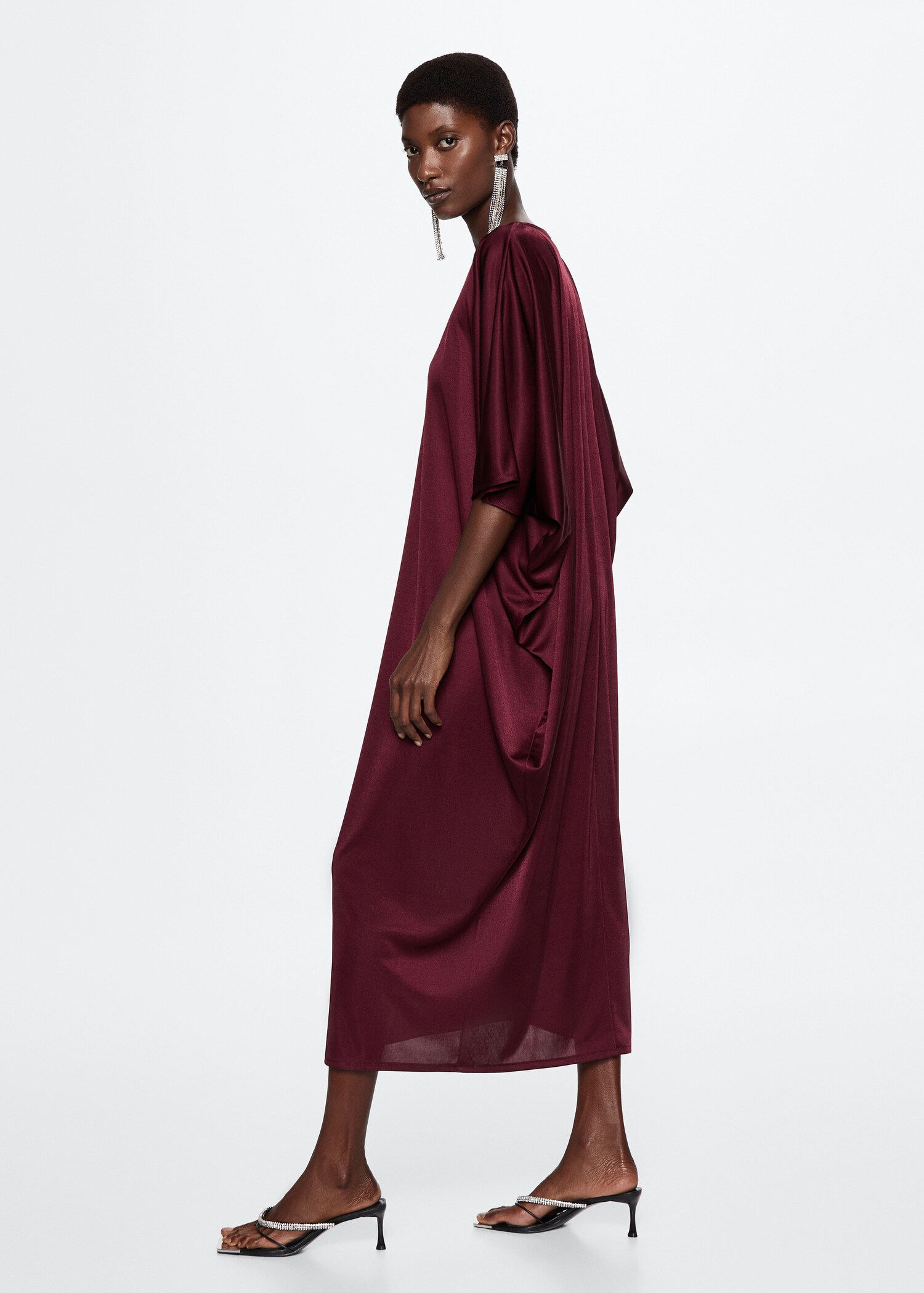 Flowy satin dress - Details of the article 2