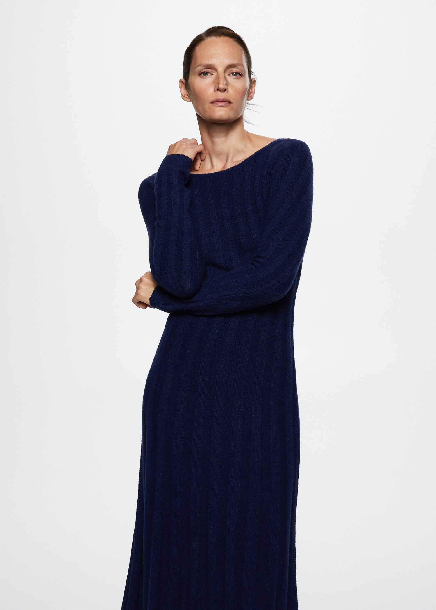 Ribbed long dress - Medium plane