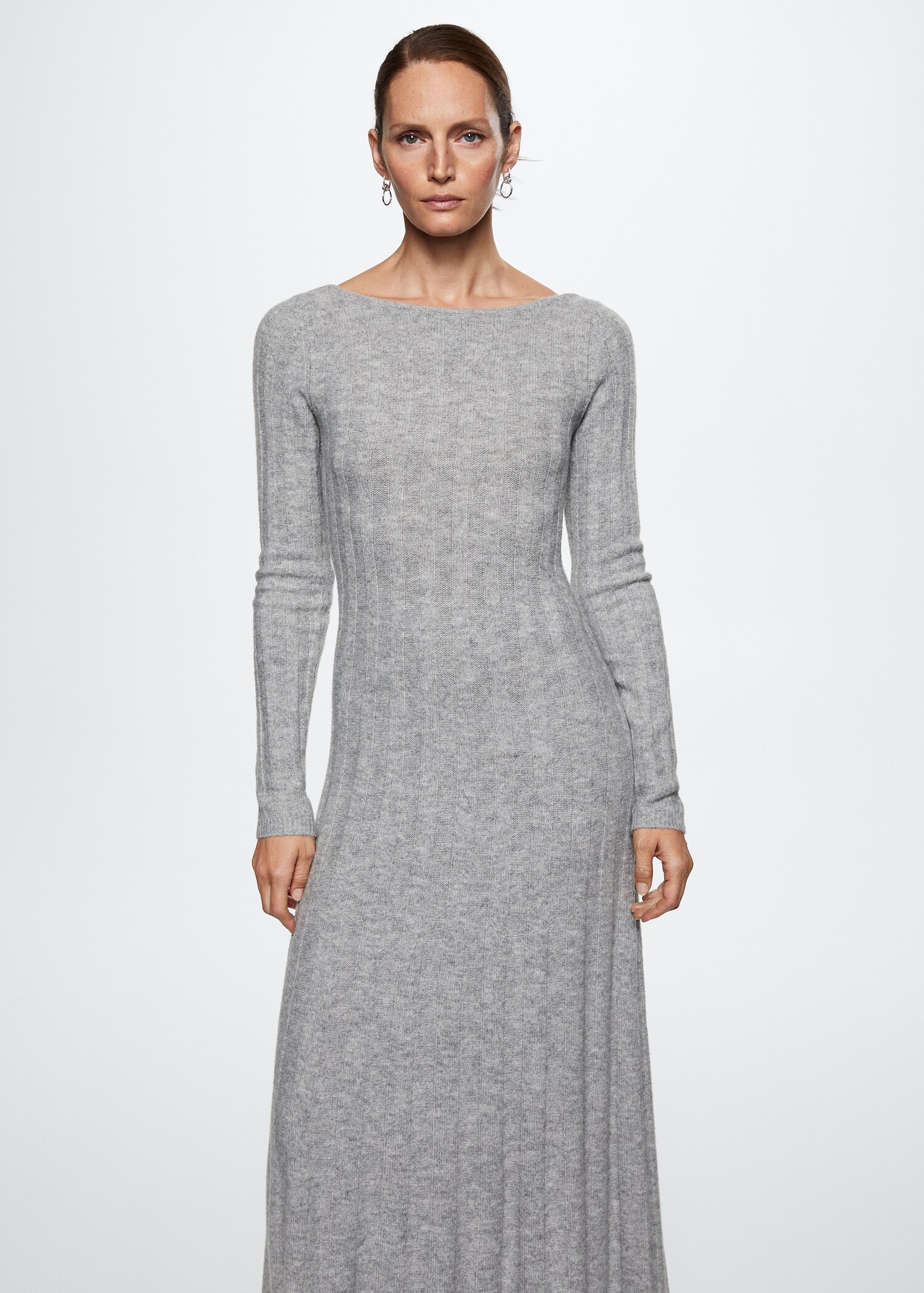 Ribbed long dress - Medium plane