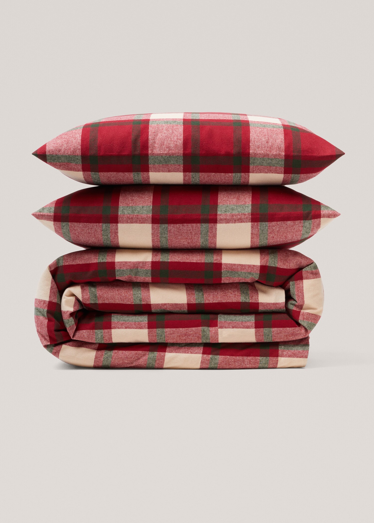 Check flannel duvet cover superking bed - Article without model