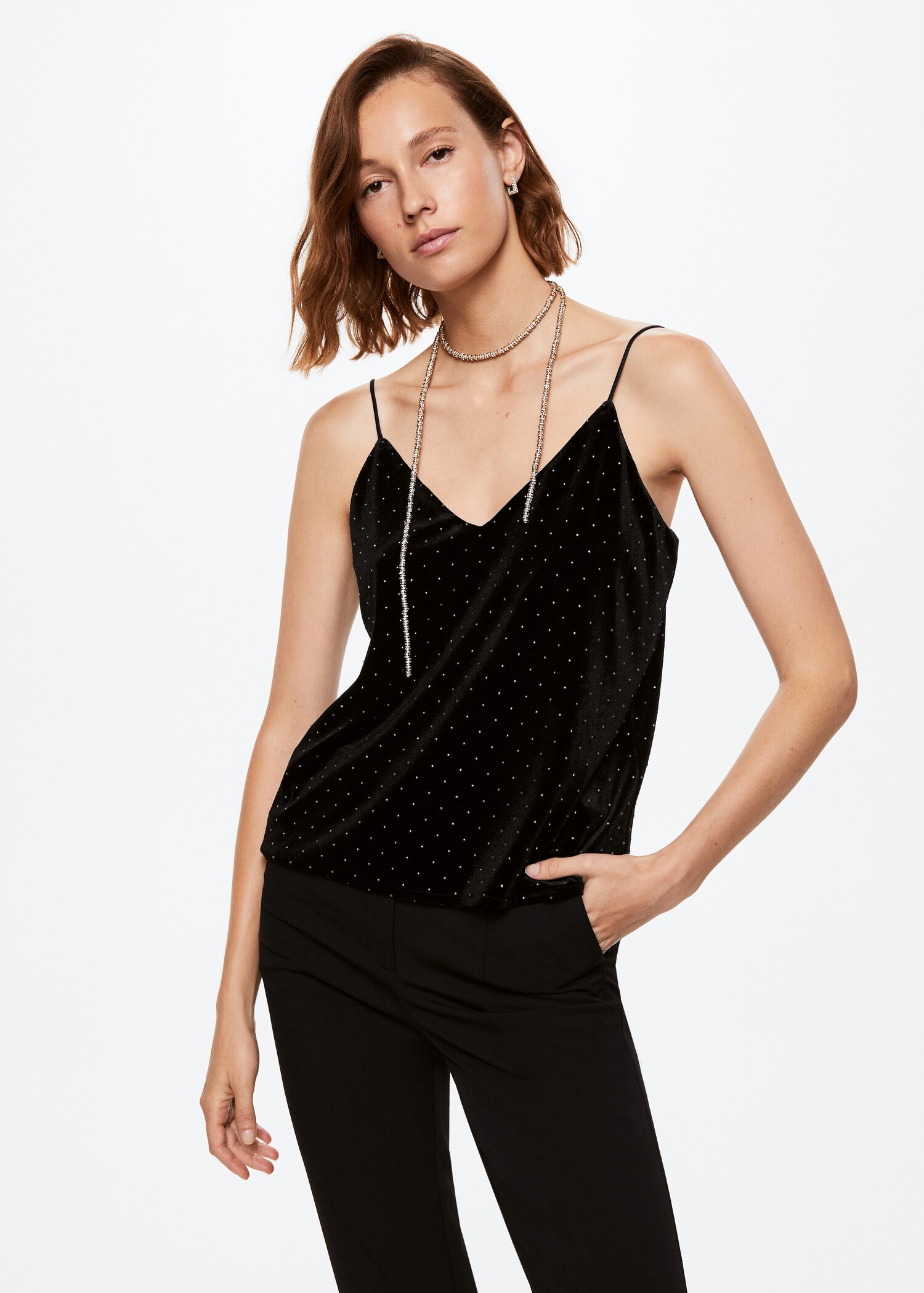 Strass velvet top - Medium plane