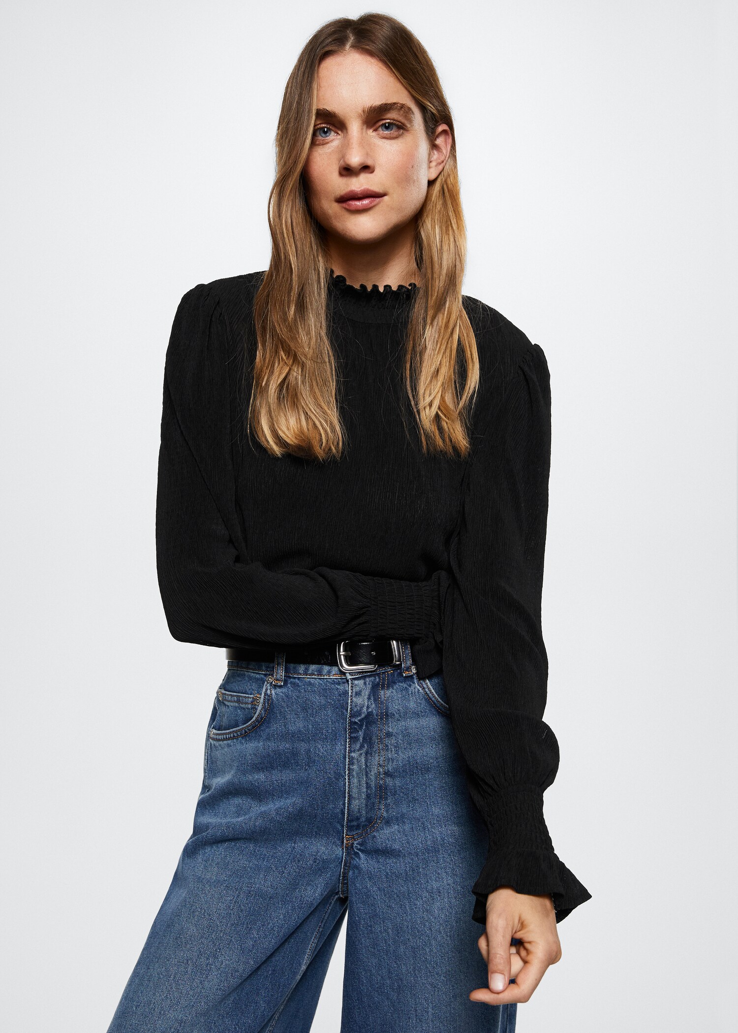 Textured turtleneck t-shirt - Medium plane