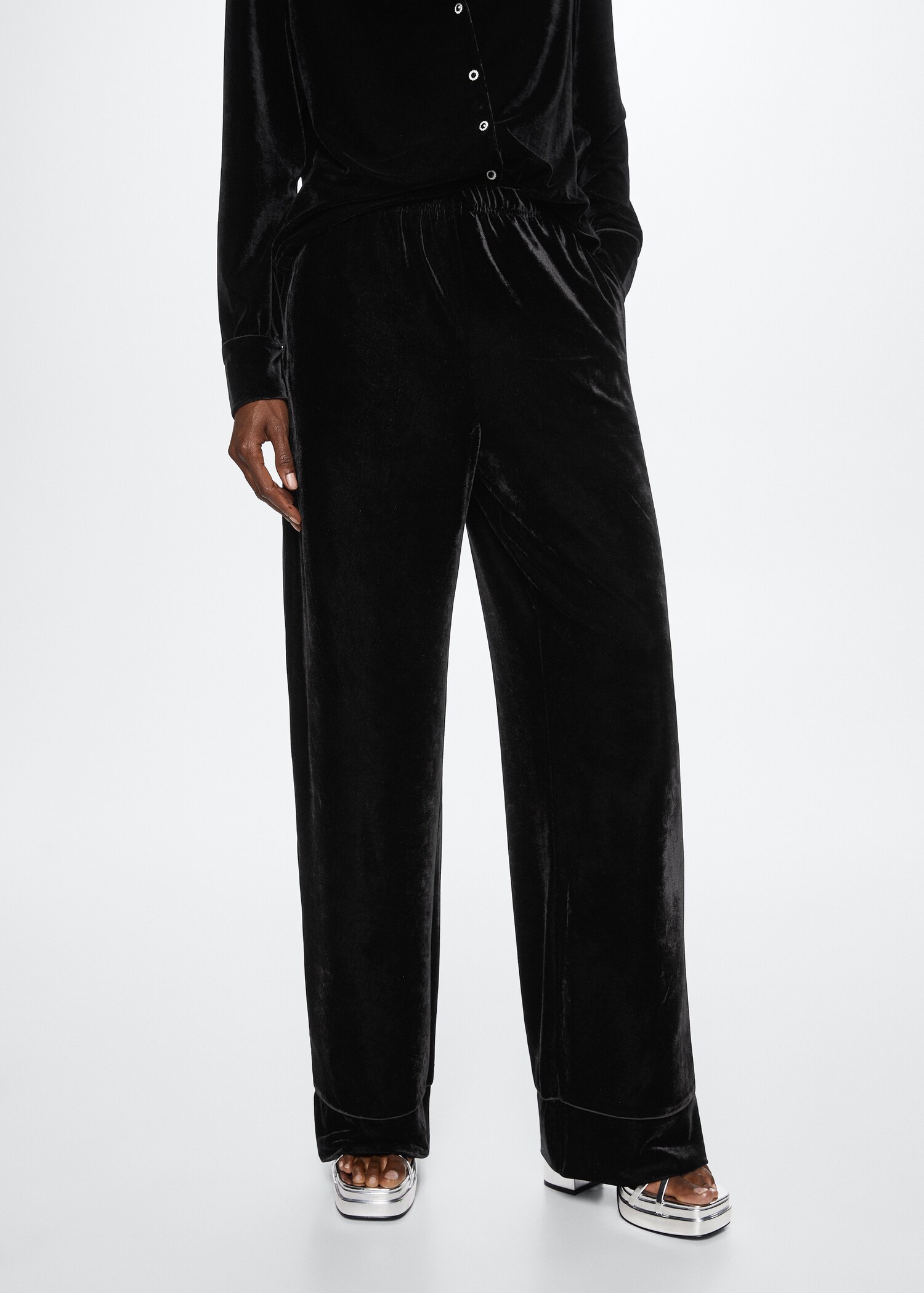 Straight velvet trousers - Medium plane