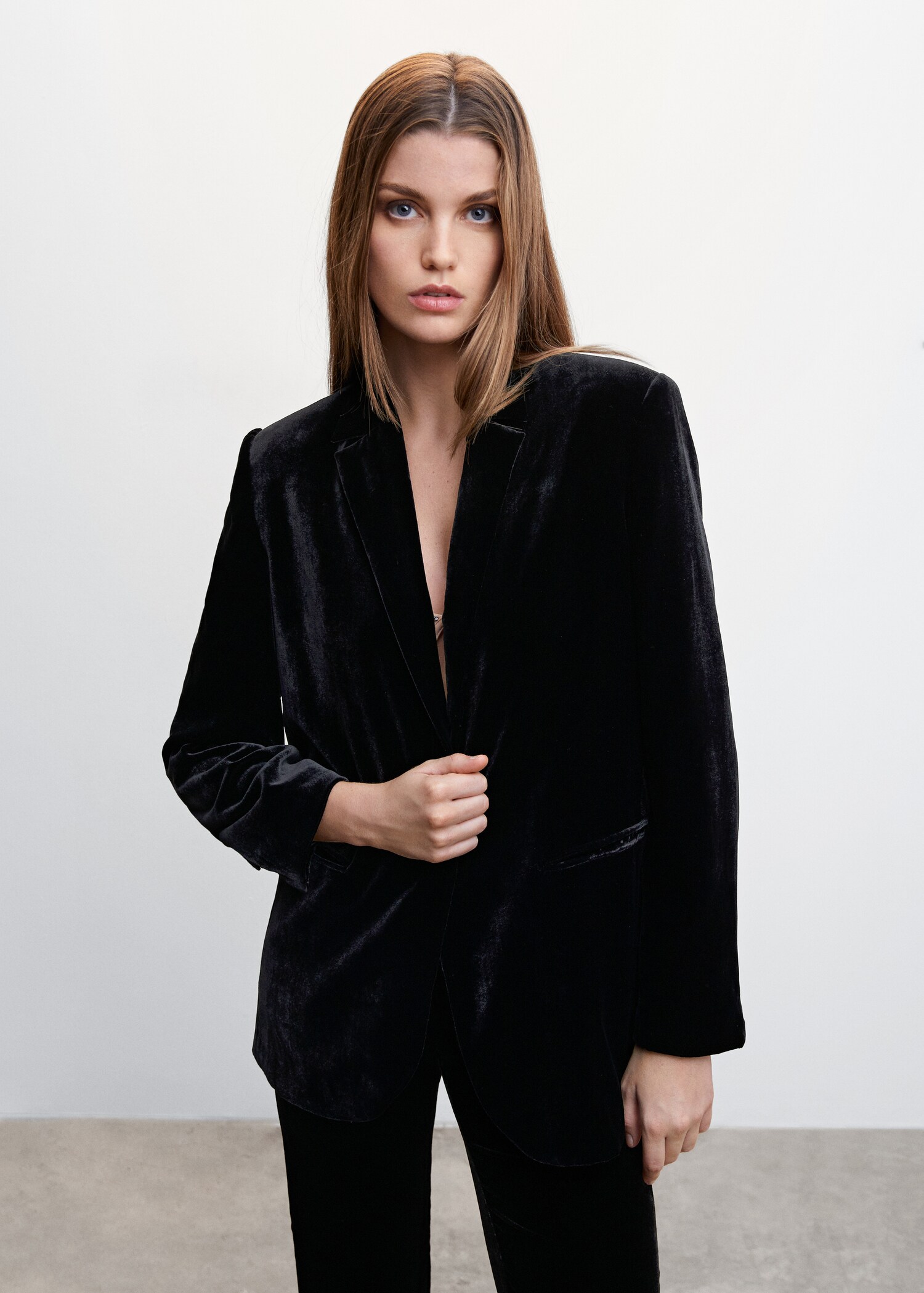 Velvet suit blazer - Medium plane