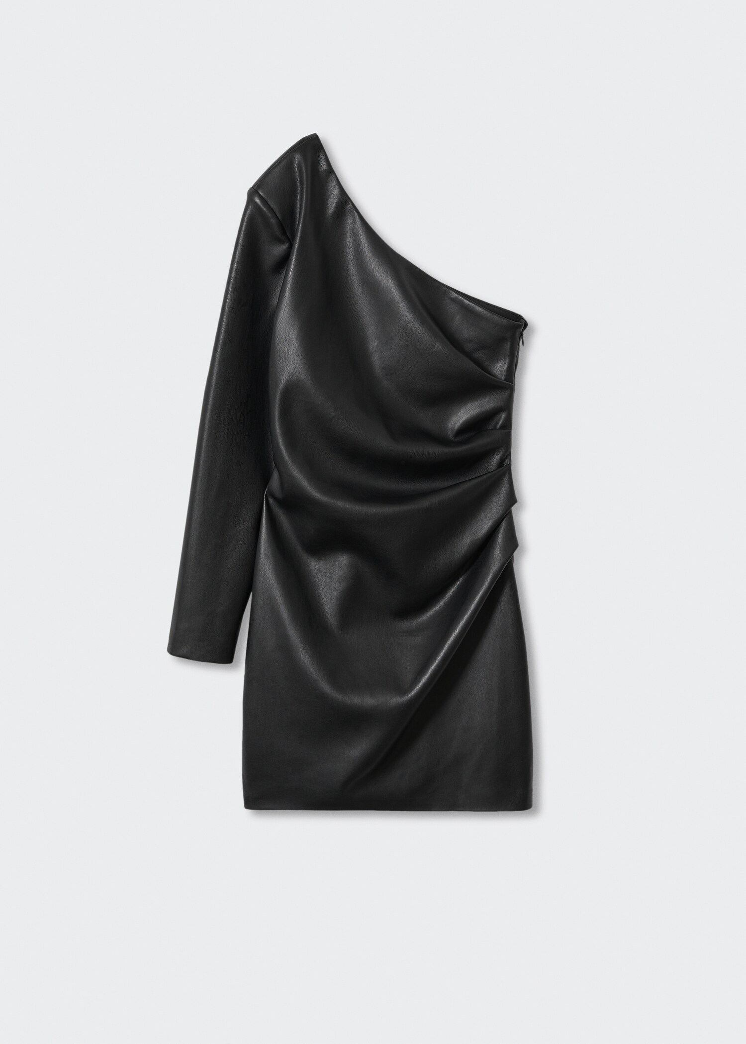 Leather-effect asymmetrical dress - Article without model