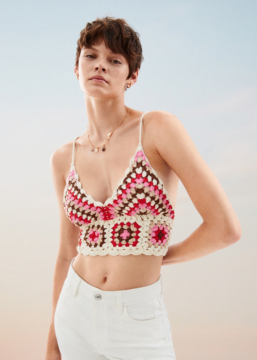 Top crop crochet Mujer MANGO OUTLET Andorra