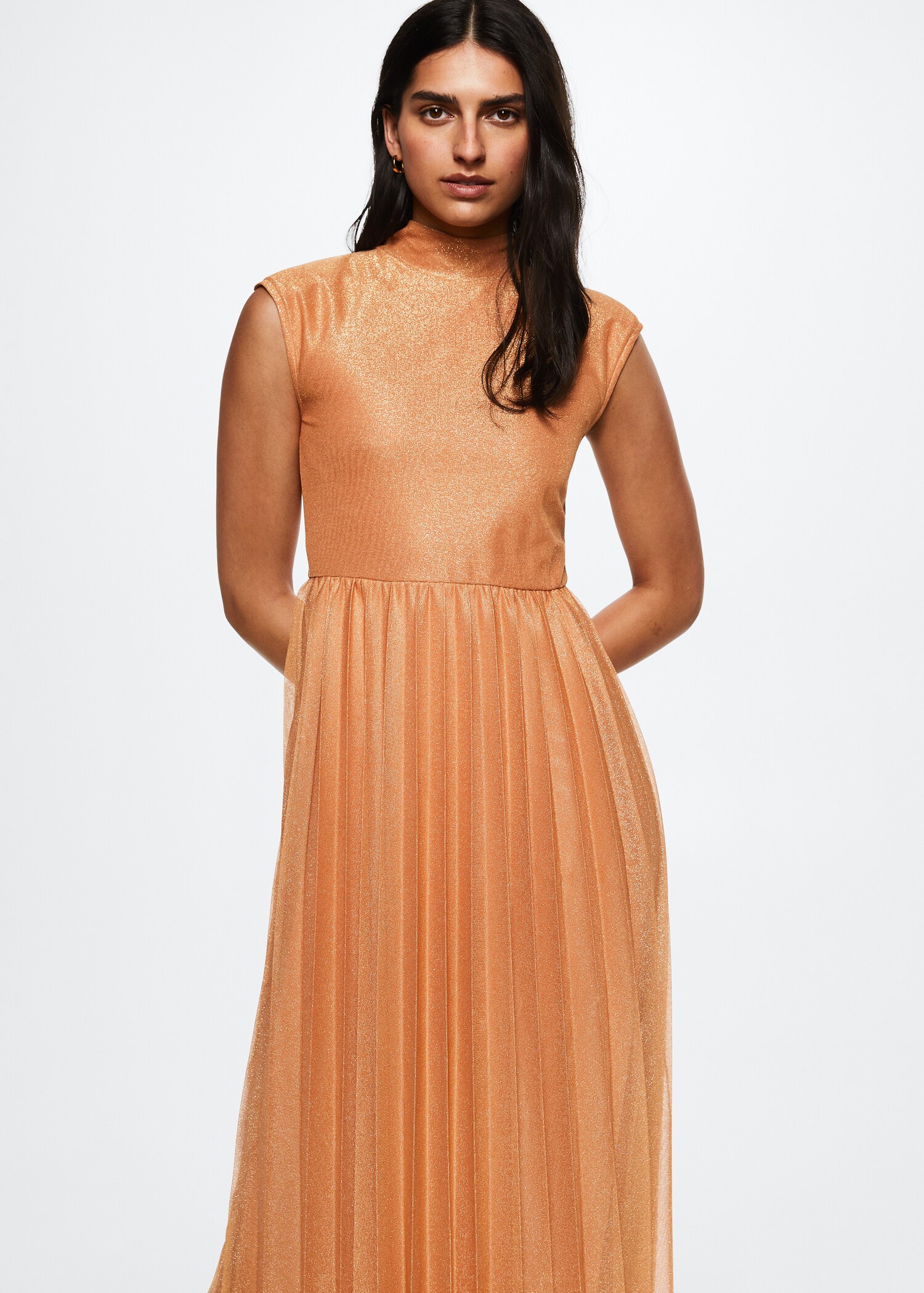 Vestido plisado lurex - Plano medio