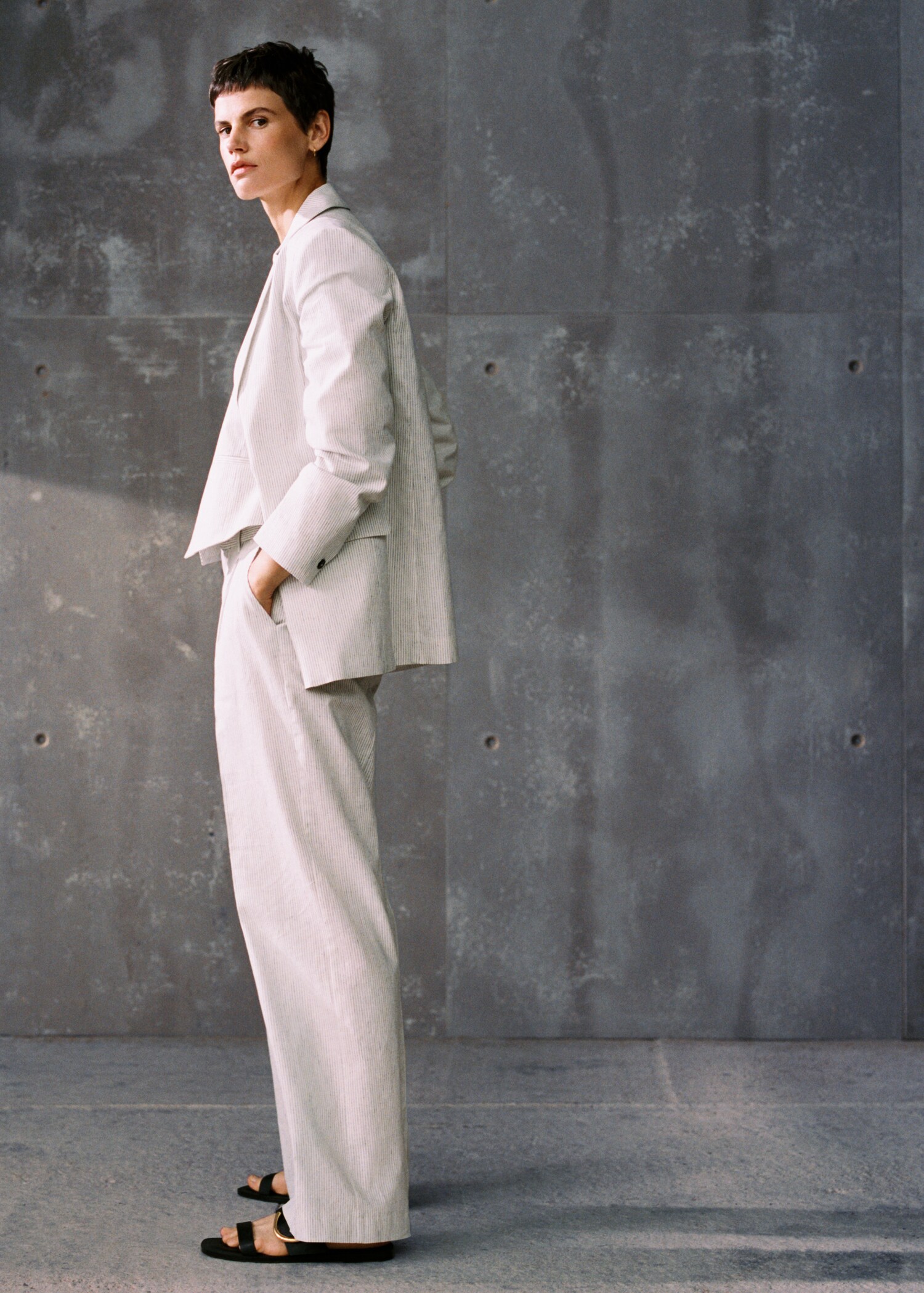 Pinstripe suit trousers - Details of the article 6