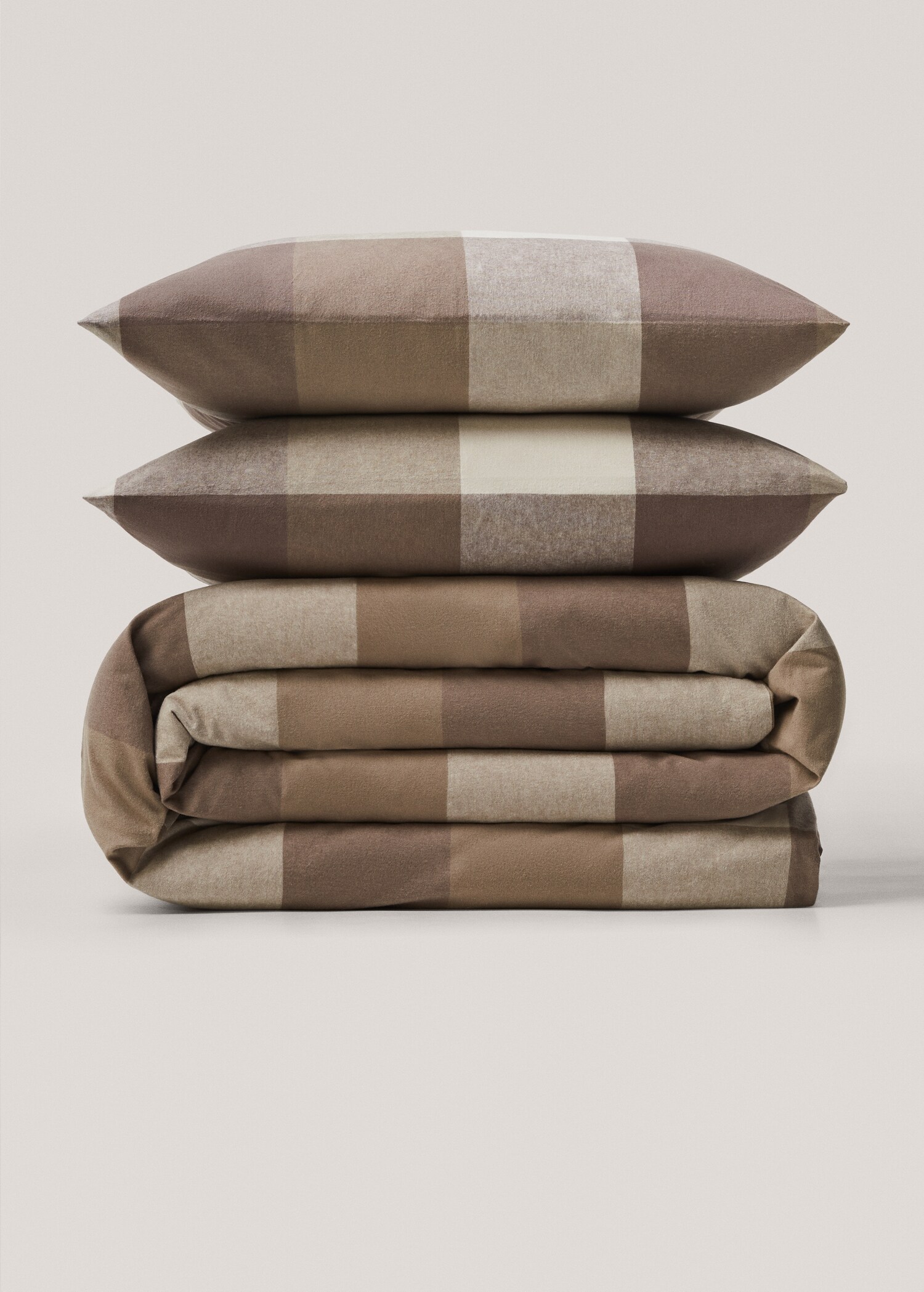 Check flannel duvet cover Single bed - Article without model