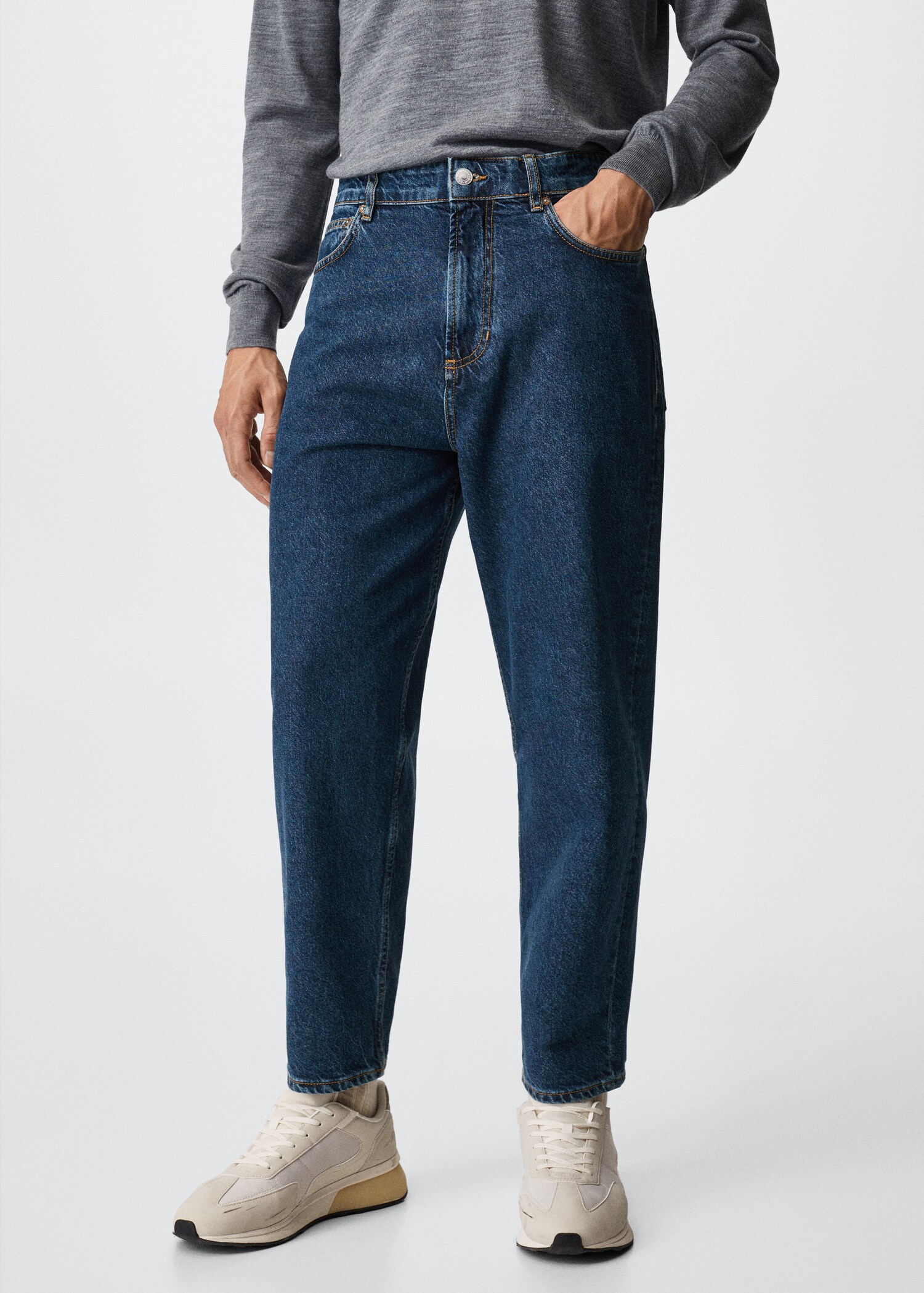 Tapered-Loose-Fit-Jeans in Cropped-Länge - Herren | MANGO OUTLET  