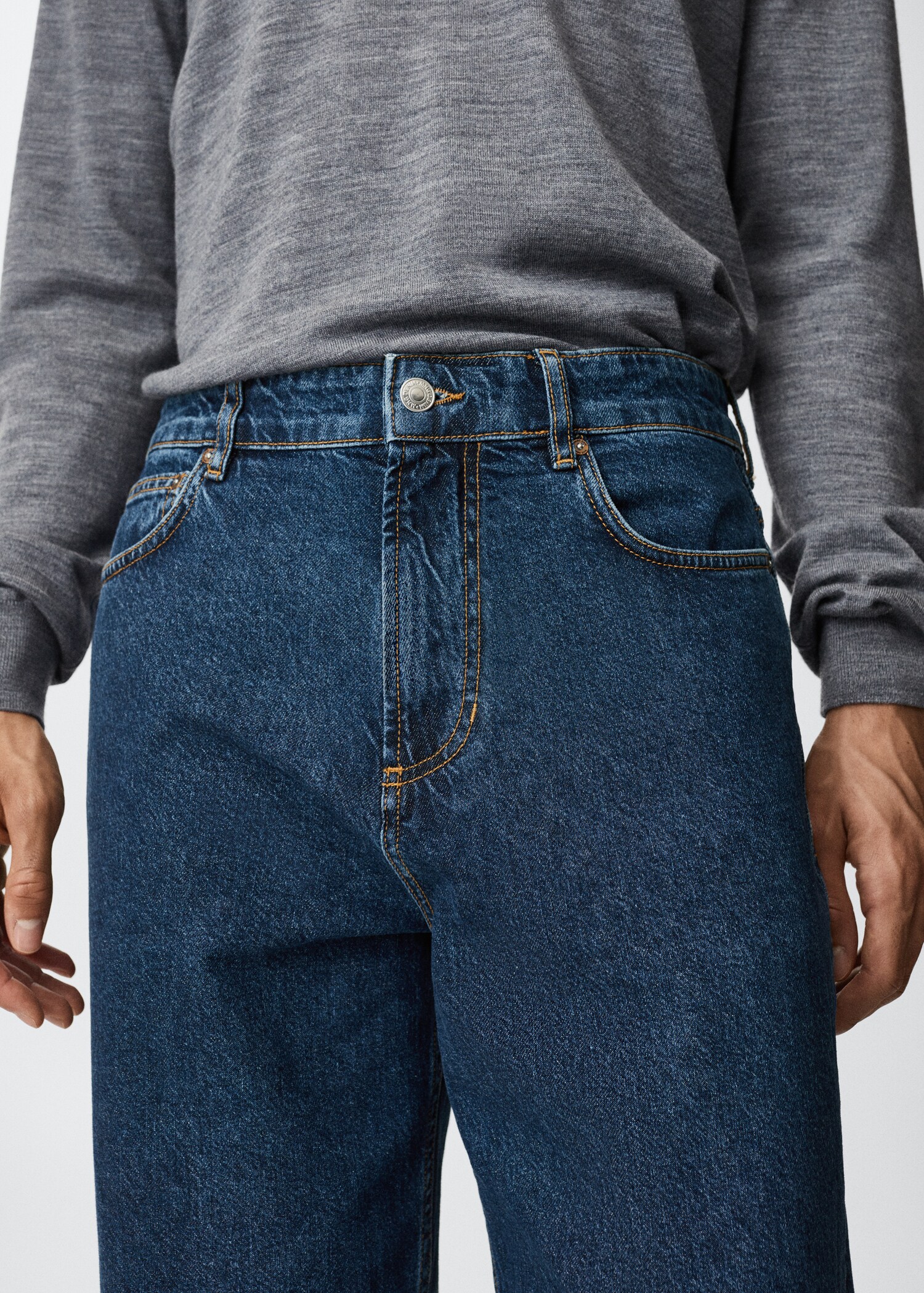 Tapered-Loose-Fit-Jeans in Cropped-Länge - Herren | MANGO OUTLET 
