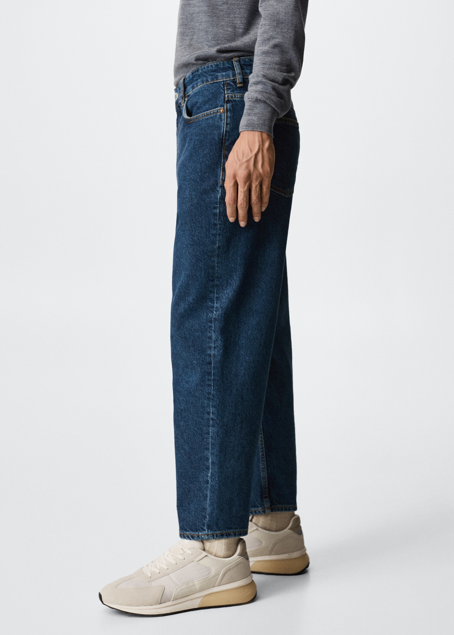 Tapered-Loose-Fit-Jeans in Cropped-Länge - Herren | MANGO OUTLET 