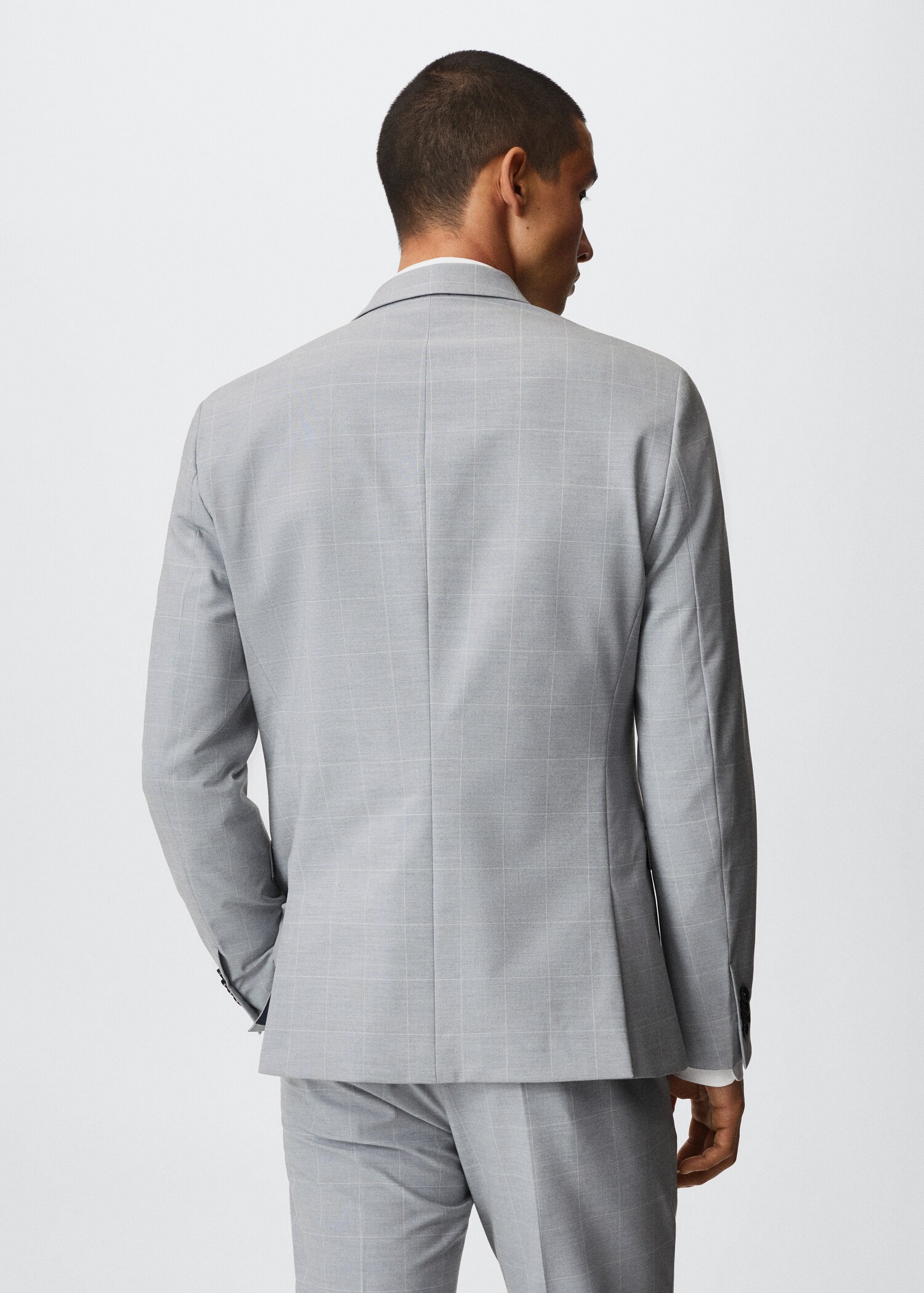 Super slim-fit Tailored check jacket - Reverse of the article
