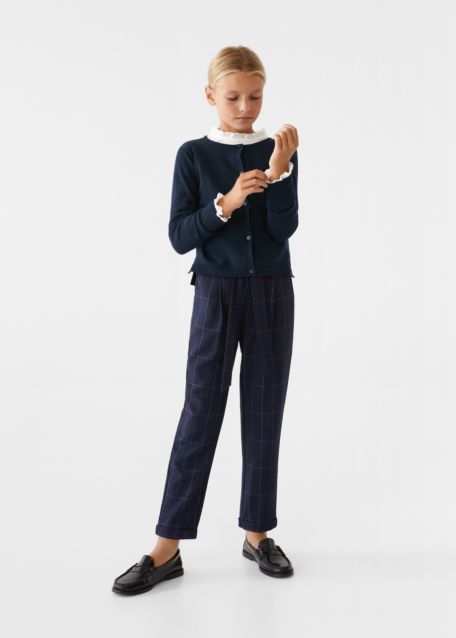Buttoned cotton cardigan - Medium plane