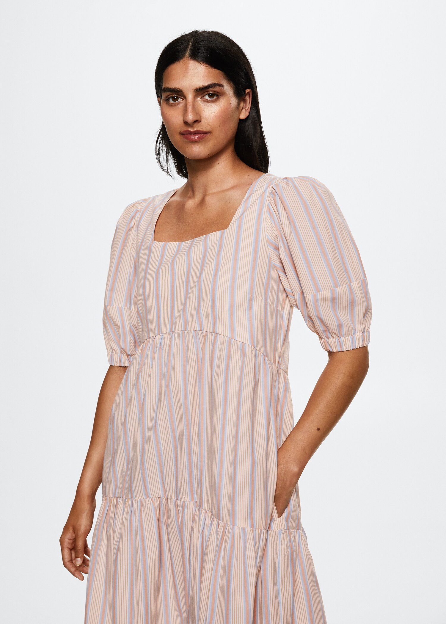 Striped cotton dress - Details of the article 1