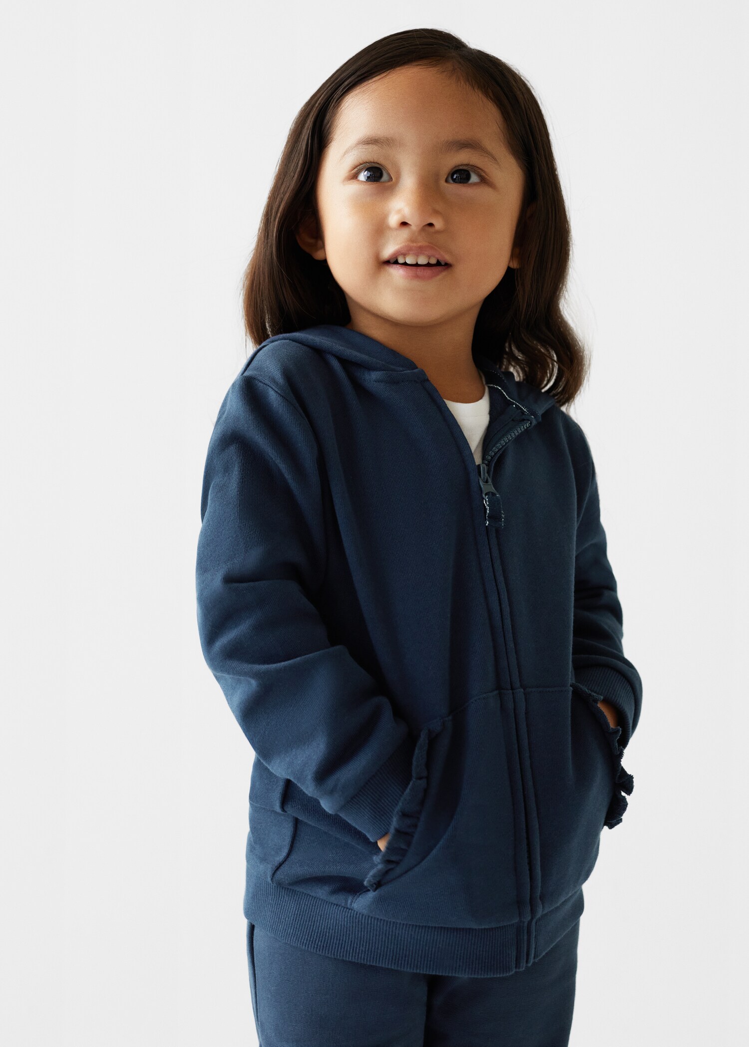Ruffled cotton sweatshirt - Medium plane