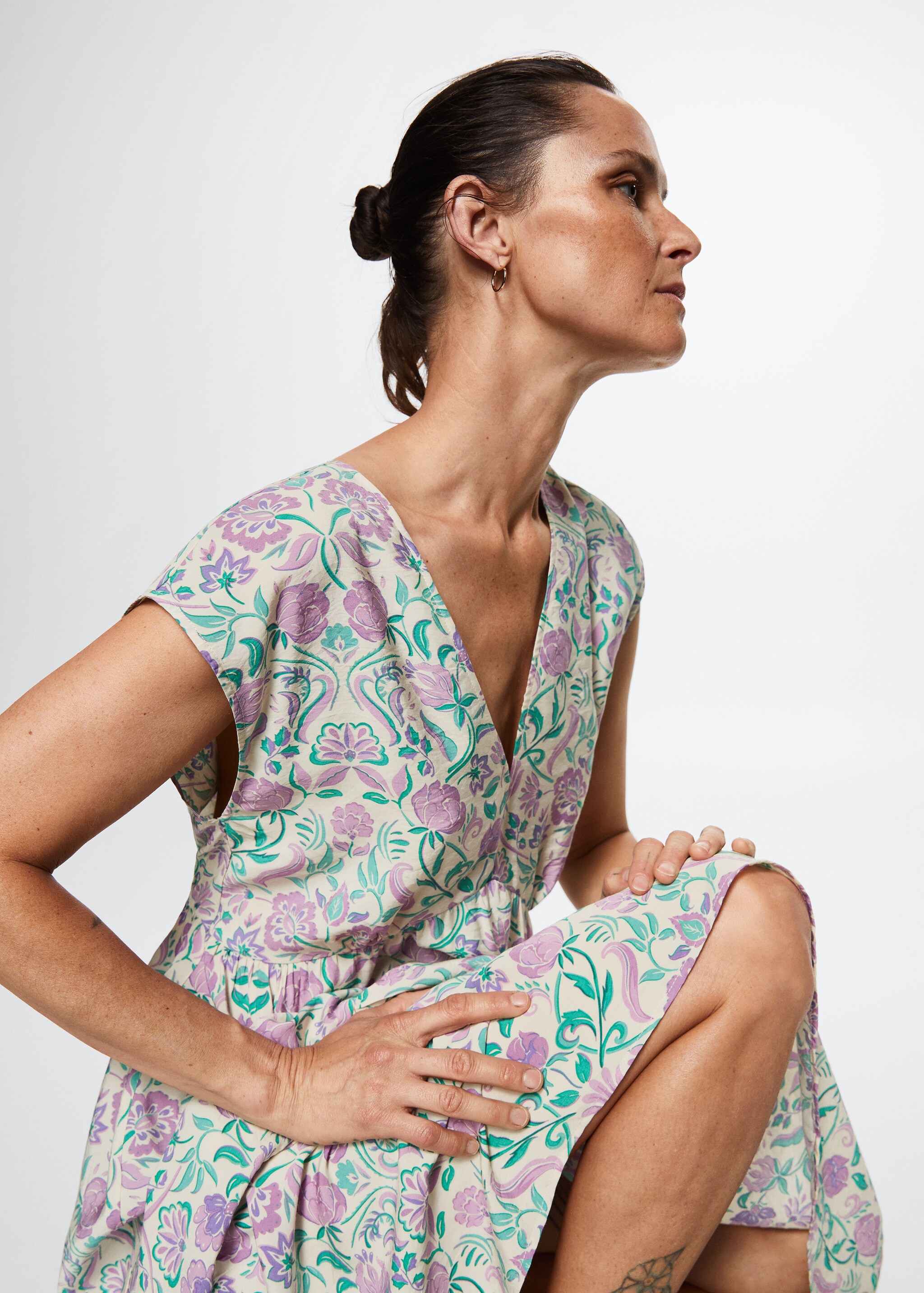 Flowy flower printed dress - Details of the article 2
