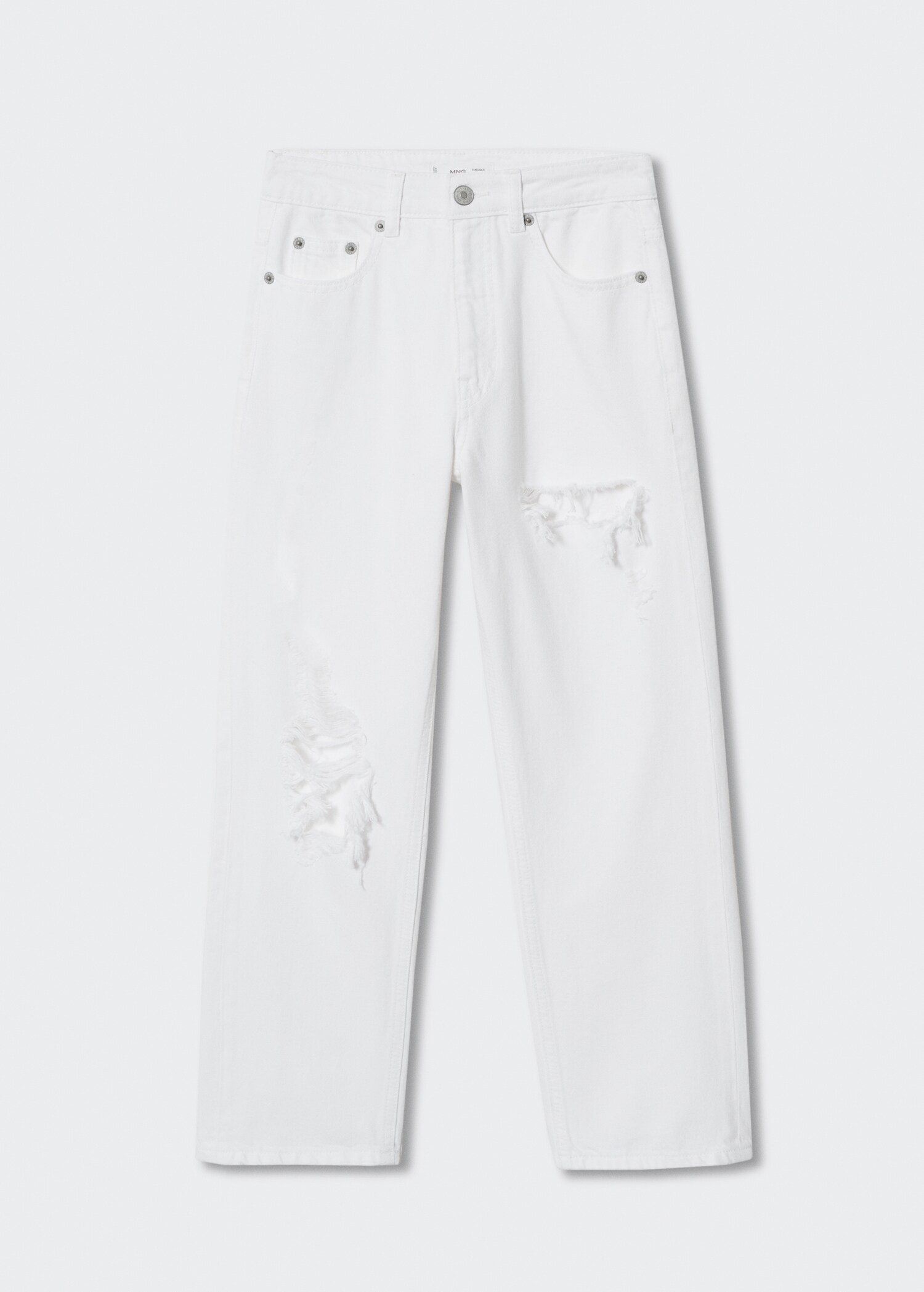 Jeans straight-fit rotos decorativos  - Artículo sin modelo