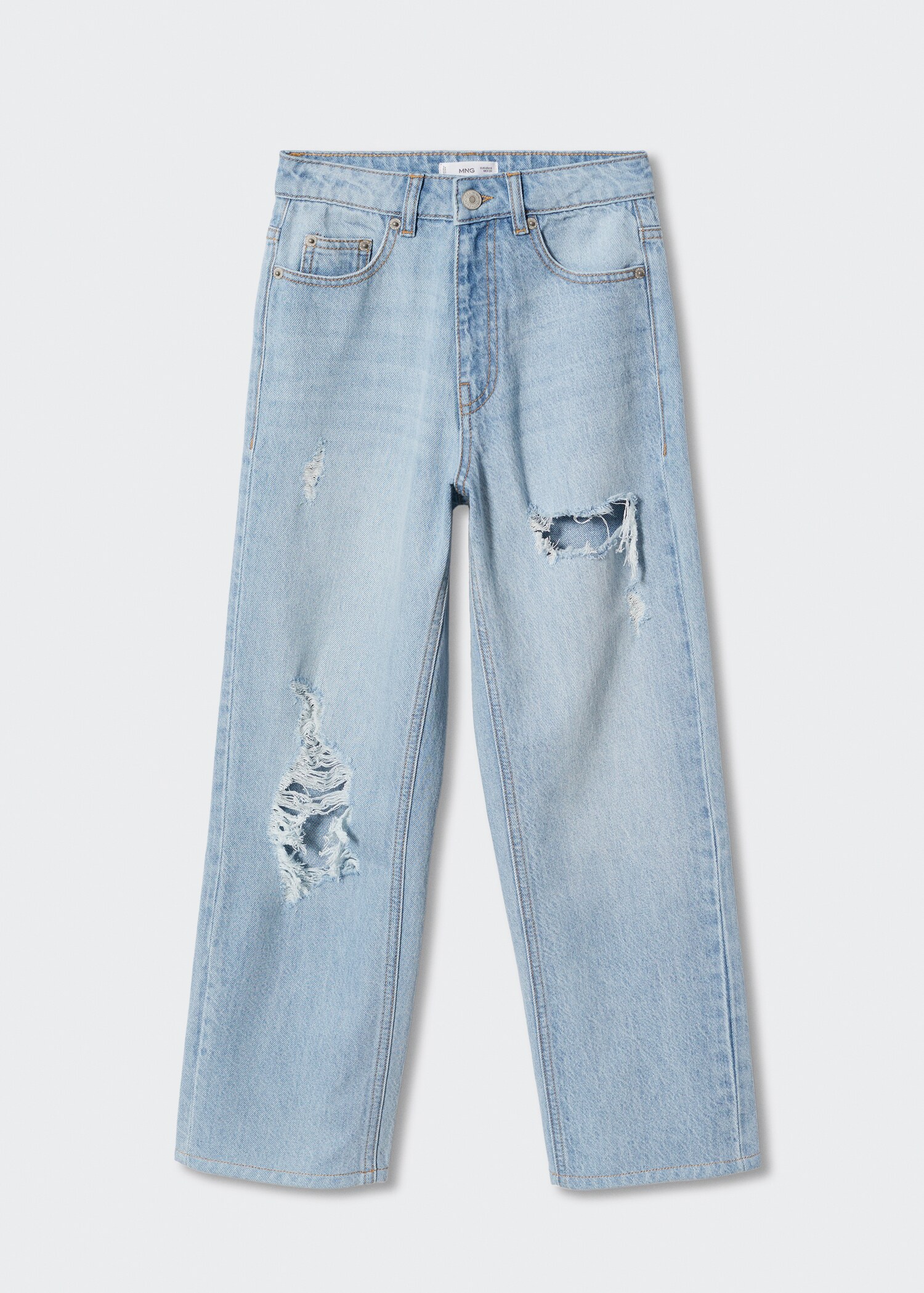 Jeans straight-fit rotos decorativos  - Artículo sin modelo