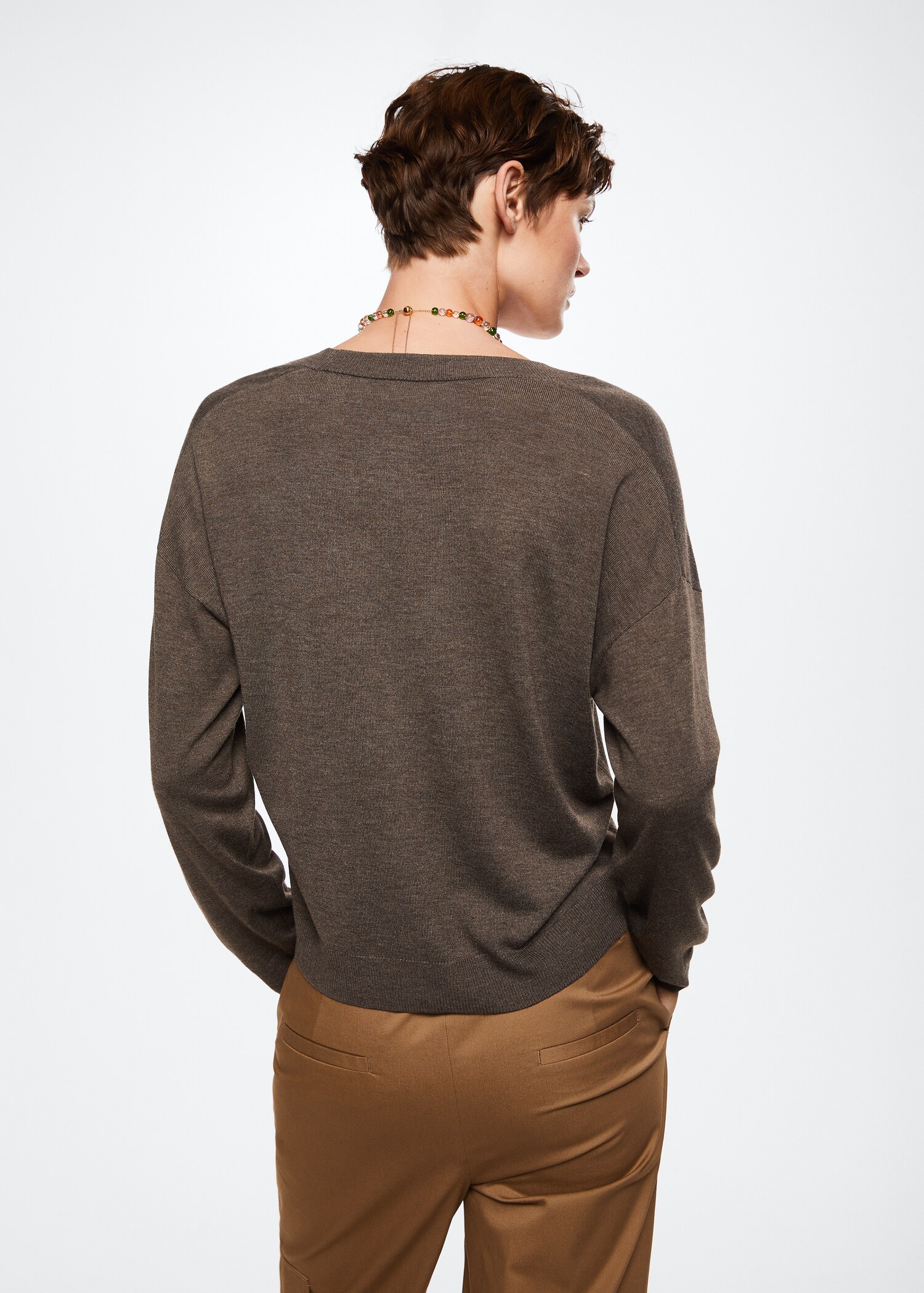 Fine-knit cardigan - Reverse of the article