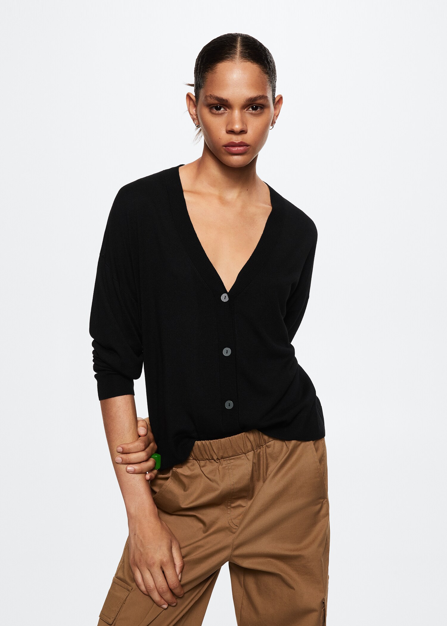 Fine-knit cardigan - Medium plane