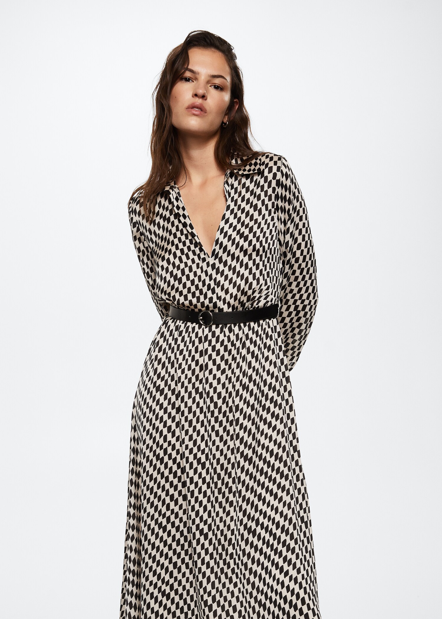 Kleid mit Rautenmuster - Mittlere Ansicht