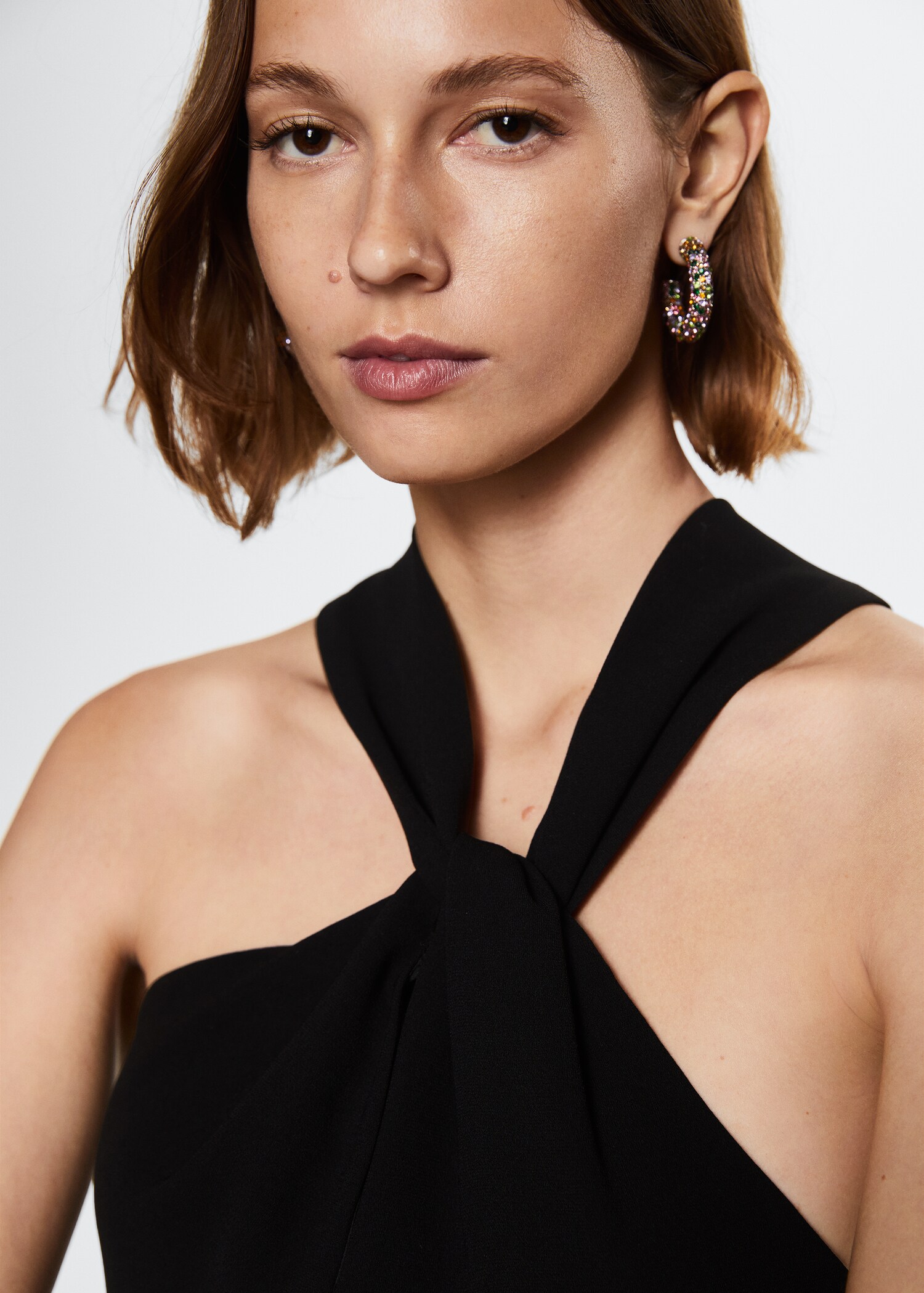 Asymmetric long jumpsuit - Details of the article 1