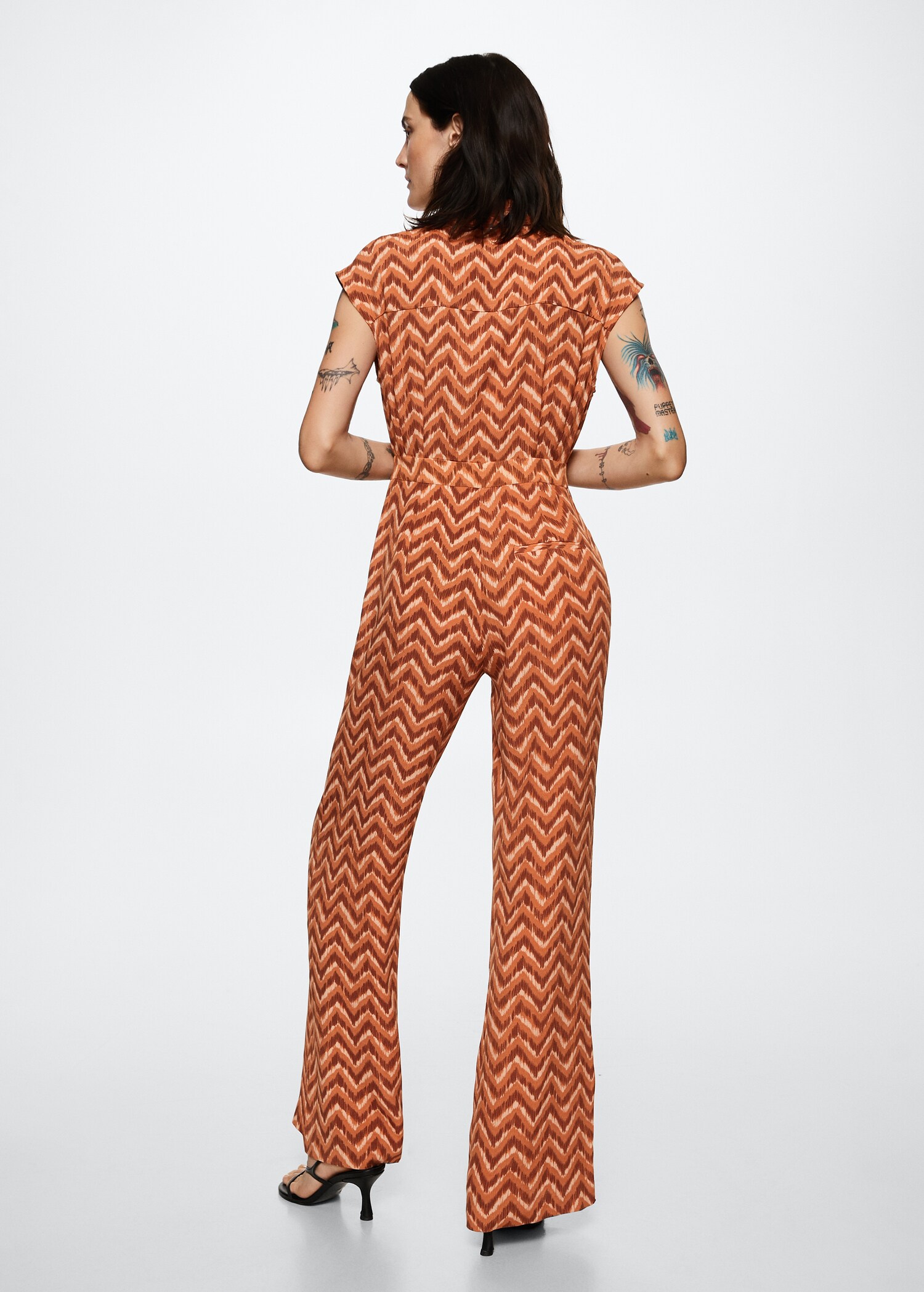 Long printed jumpsuit - Reverse of the article