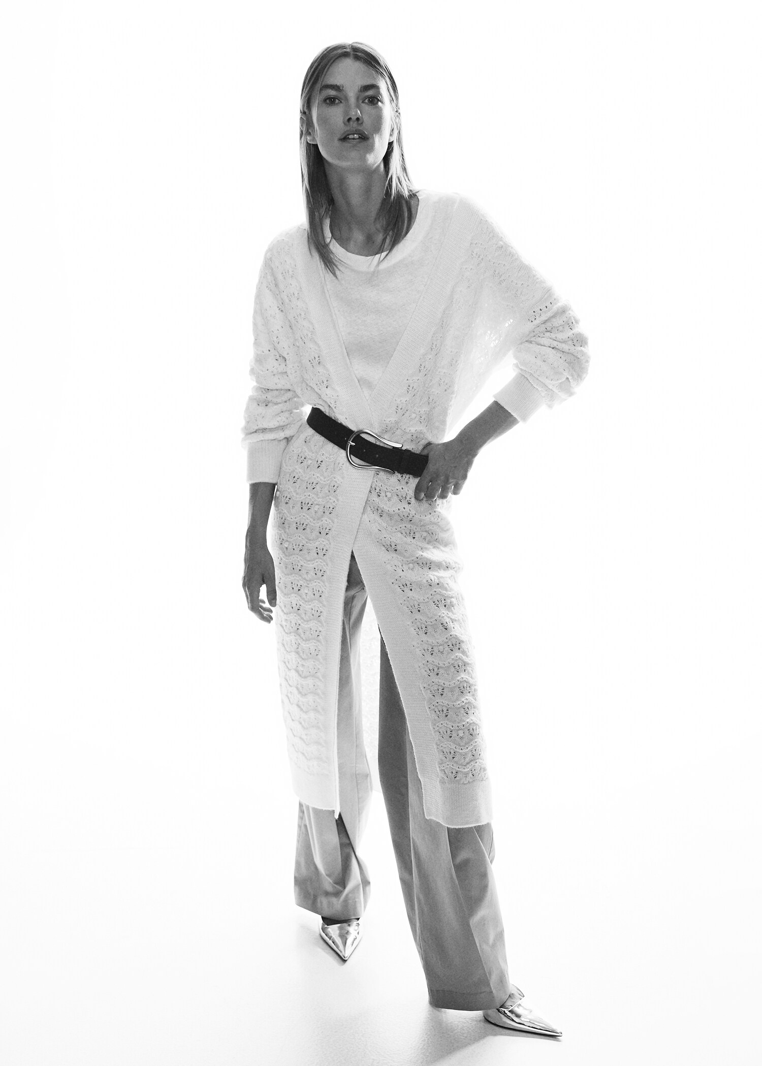 Openwork long cardigan - Details of the article 1