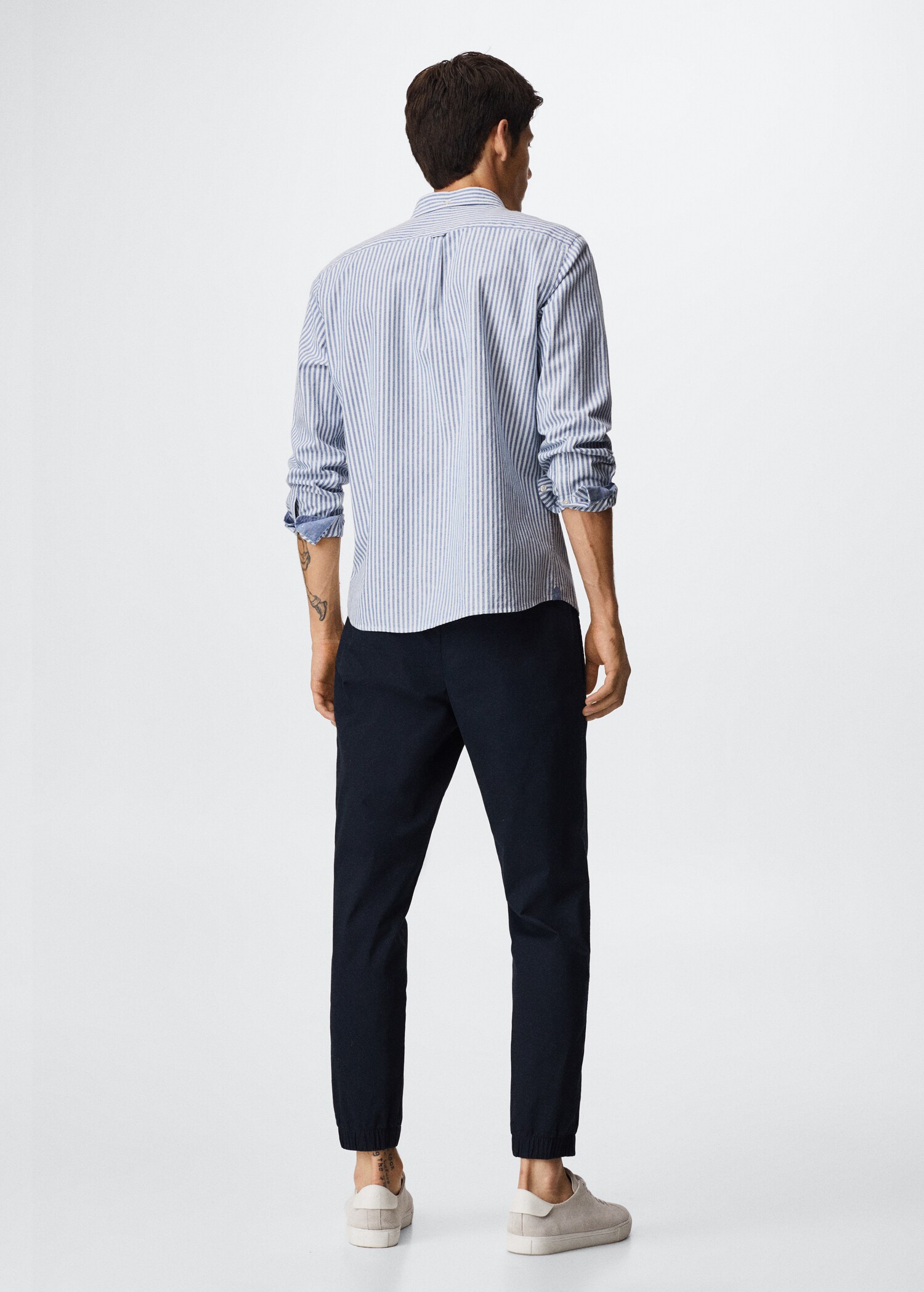 Regular-fit cotton striped shirt - Reverse of the article