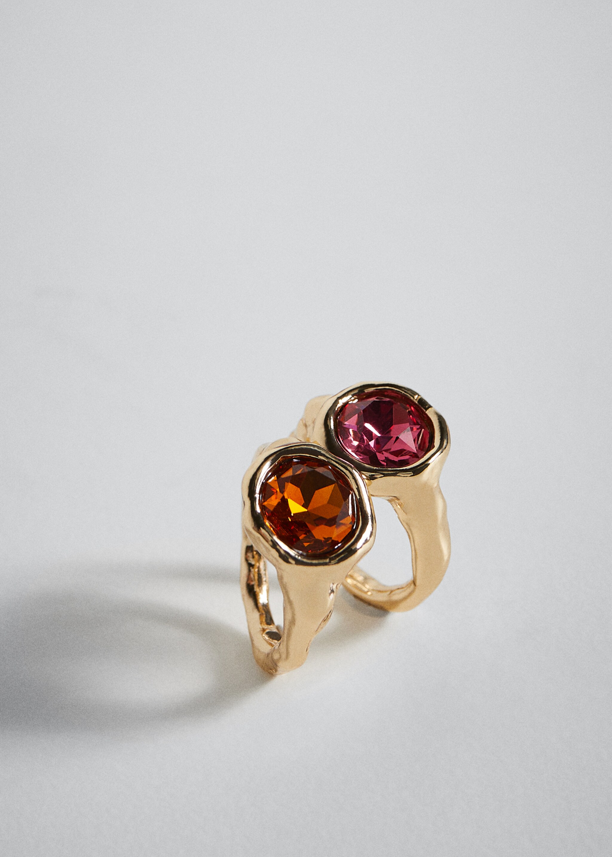 Crystal ring set - Details of the article 2, Gold. Ref: 37064059-00.