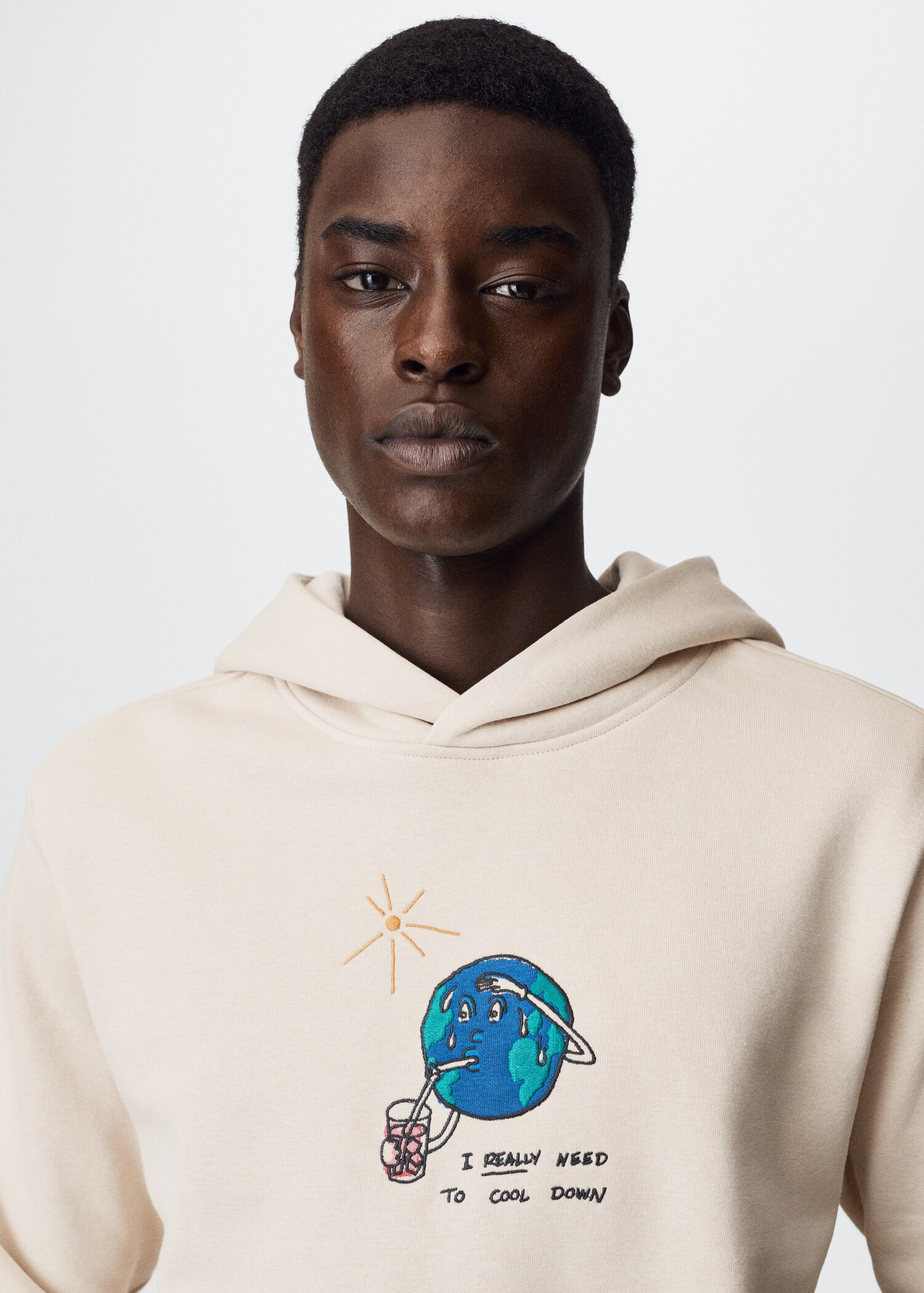 Embroidered cotton sweatshirt - Details of the article 1