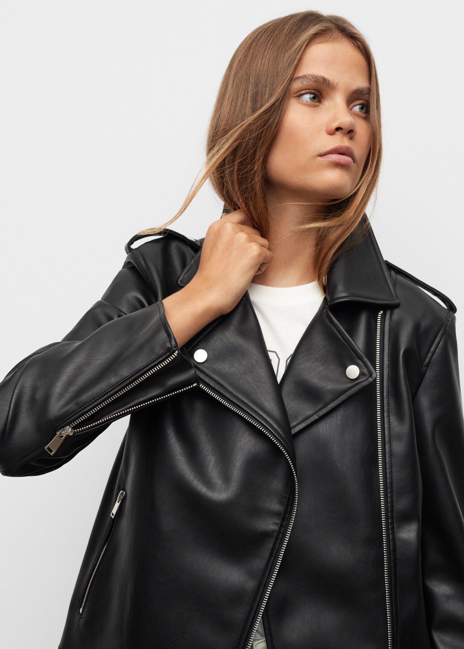 Leather-effect biker jacket - Medium plane