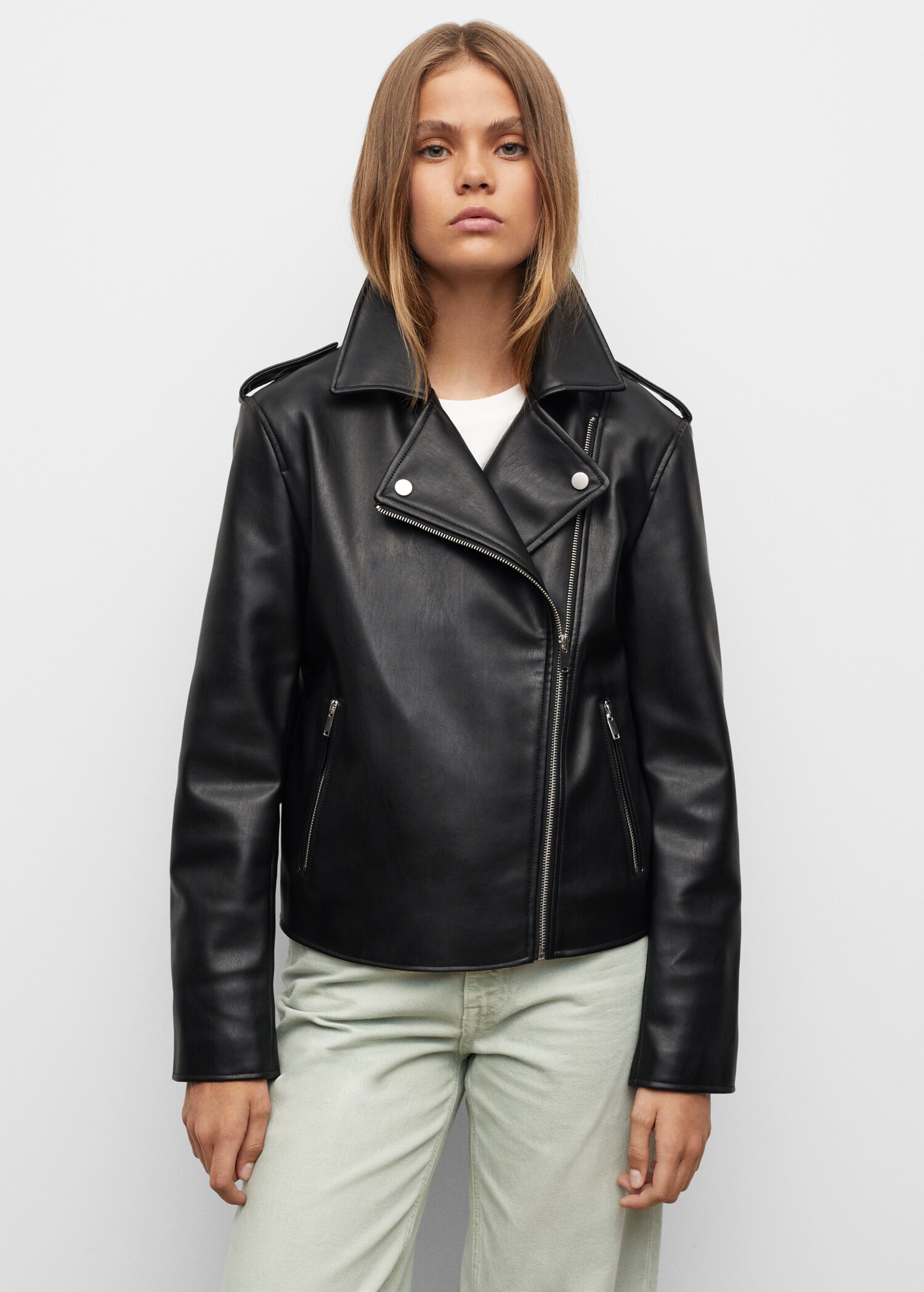 Leather-effect biker jacket - Details of the article 2