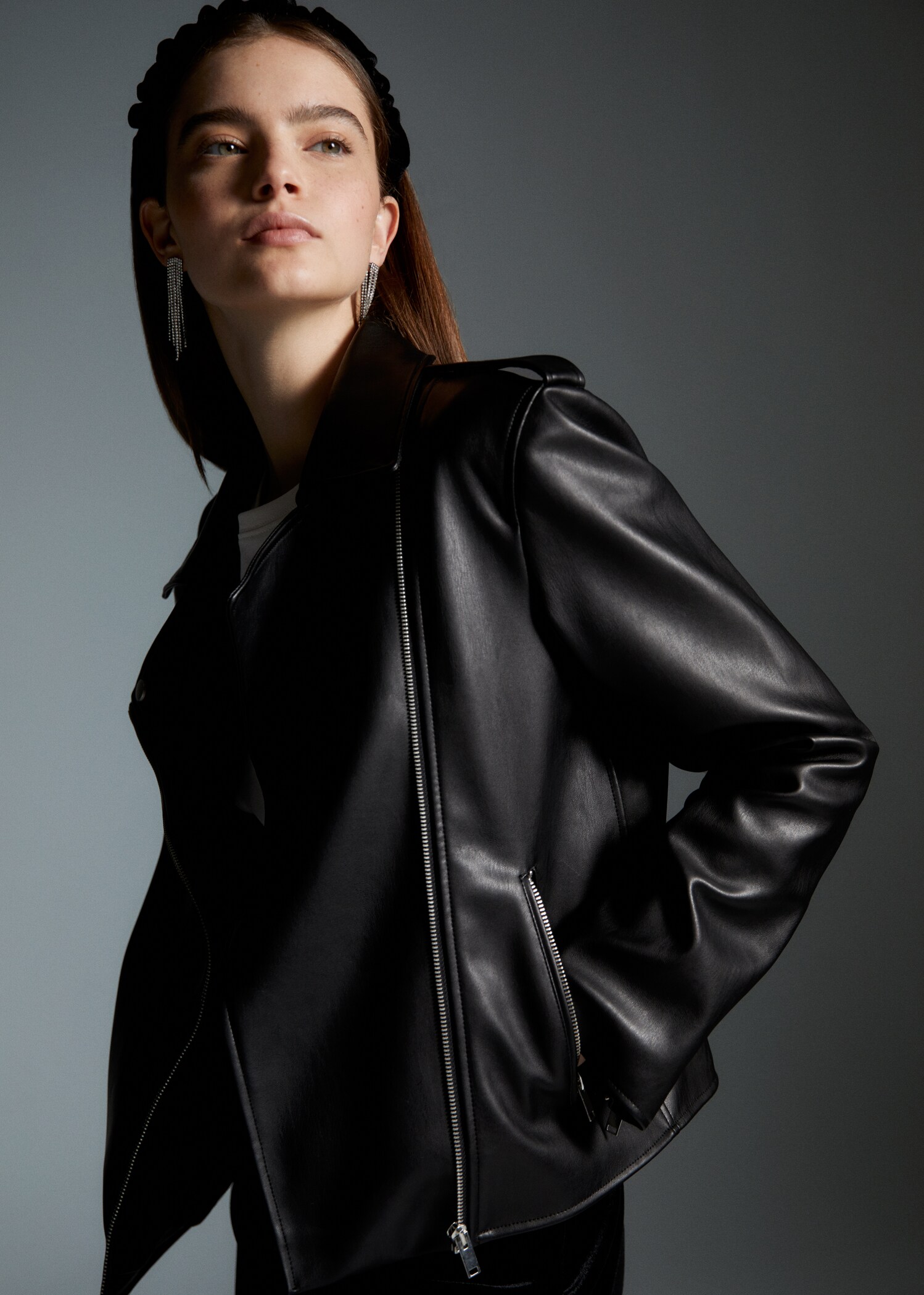 Leather-effect biker jacket - Details of the article 6