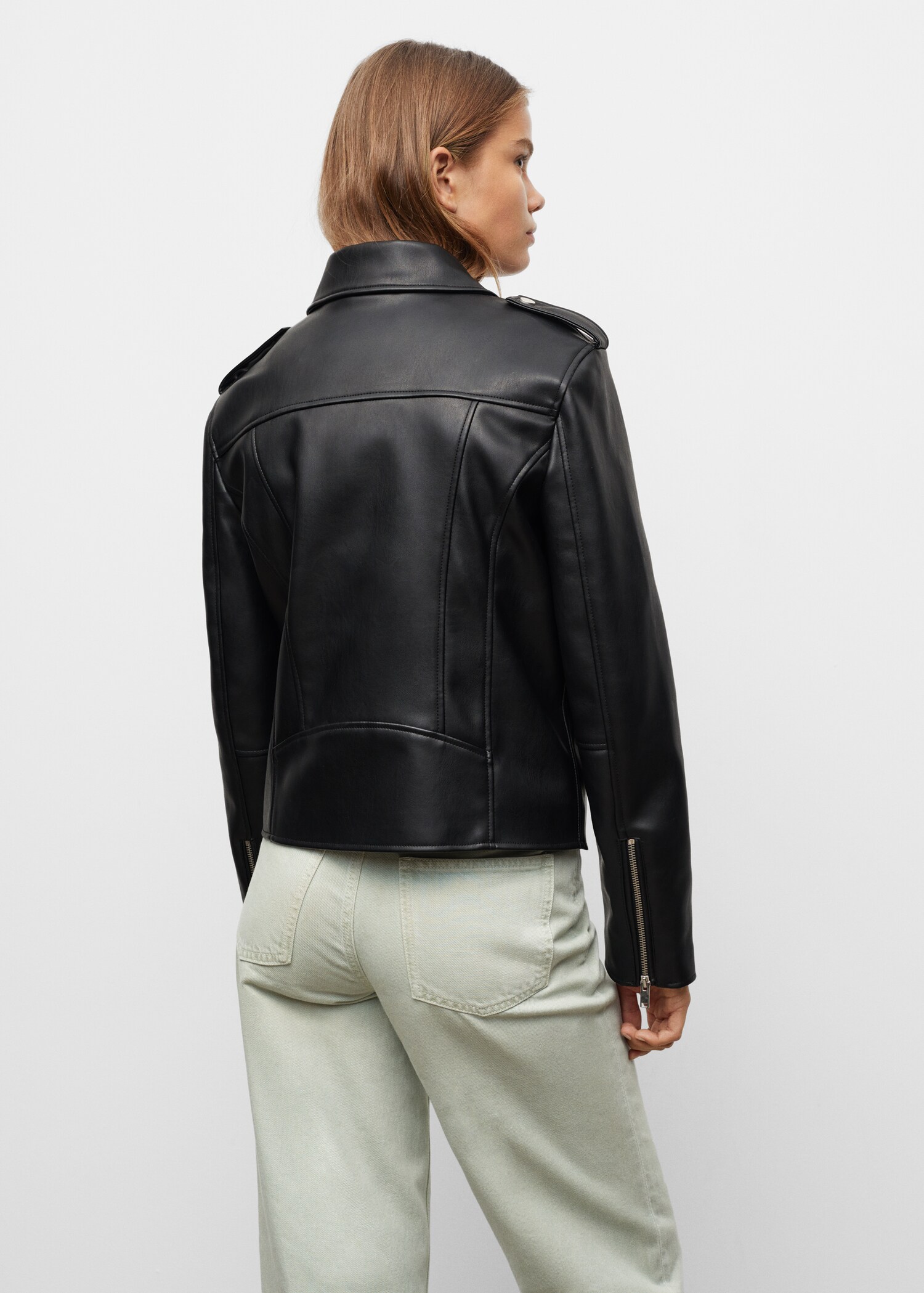 Leather-effect biker jacket - Reverse of the article