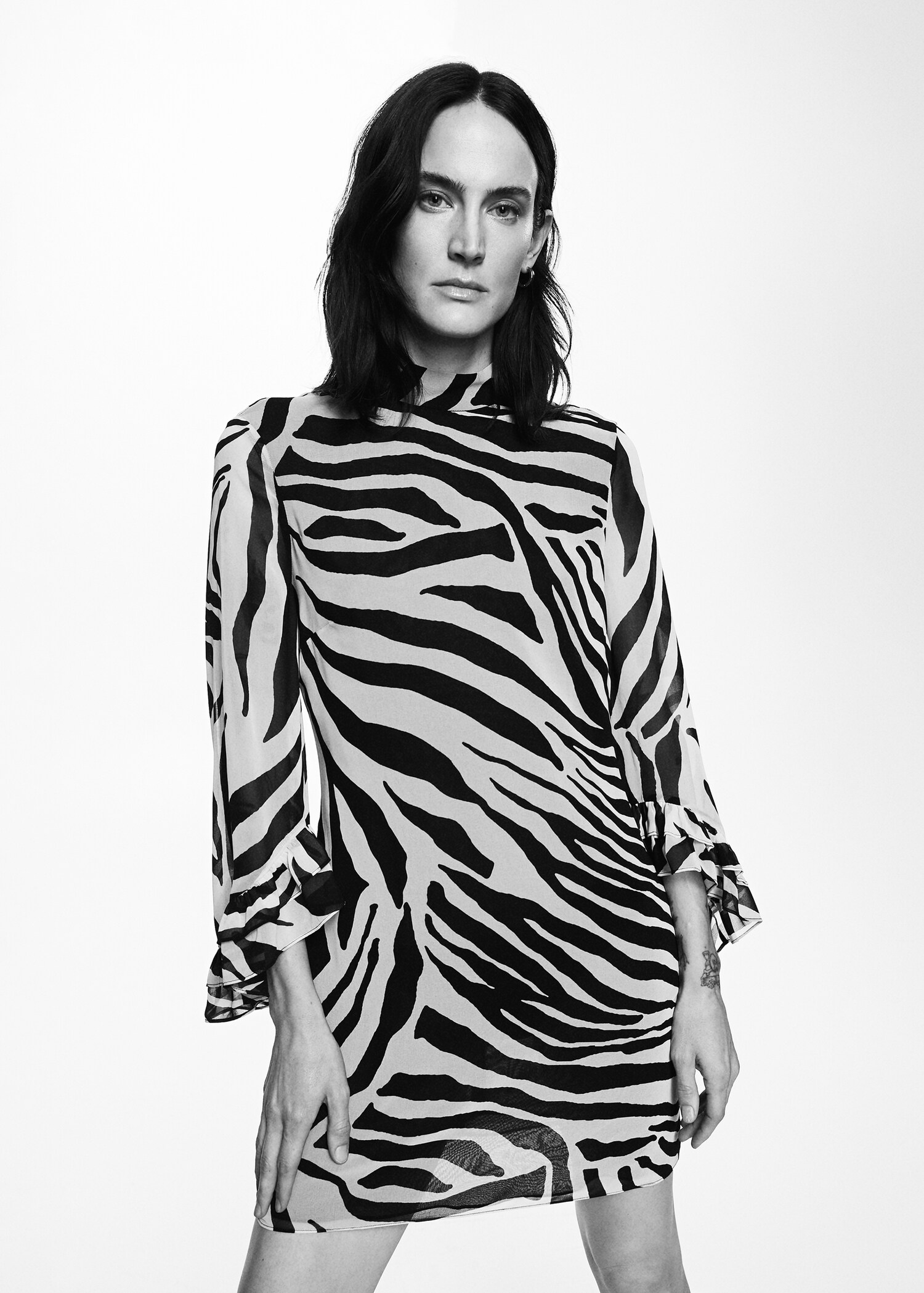 Kleid mit Animal-Print - Mittlere Ansicht