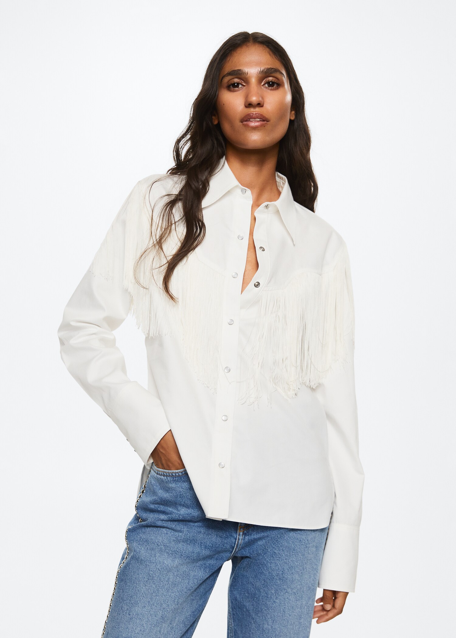 Fringes detail shirt - Medium plane