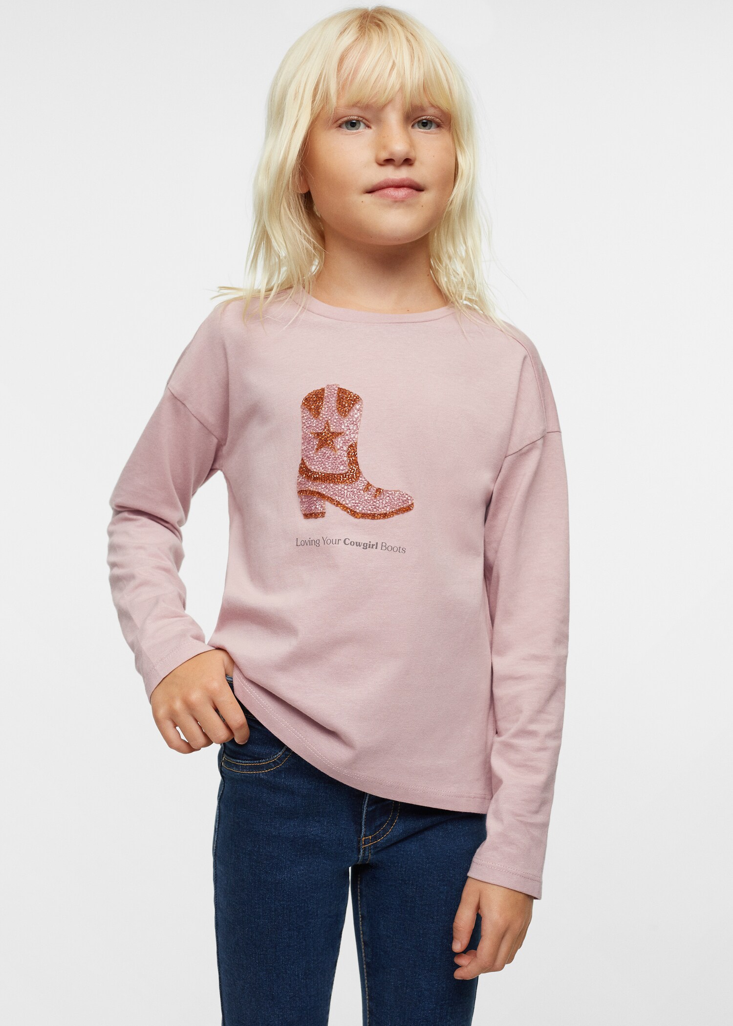 Rhinestones printed t-shirt - Medium plane