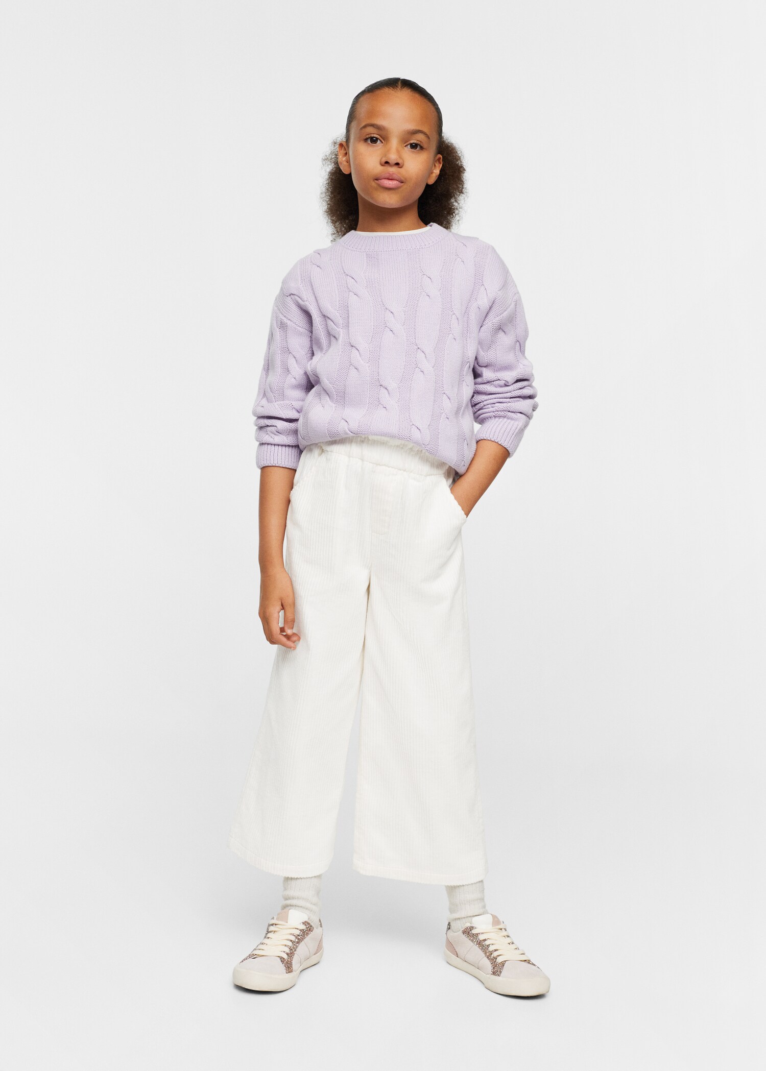 Corduroy culotte trousers - Medium plane